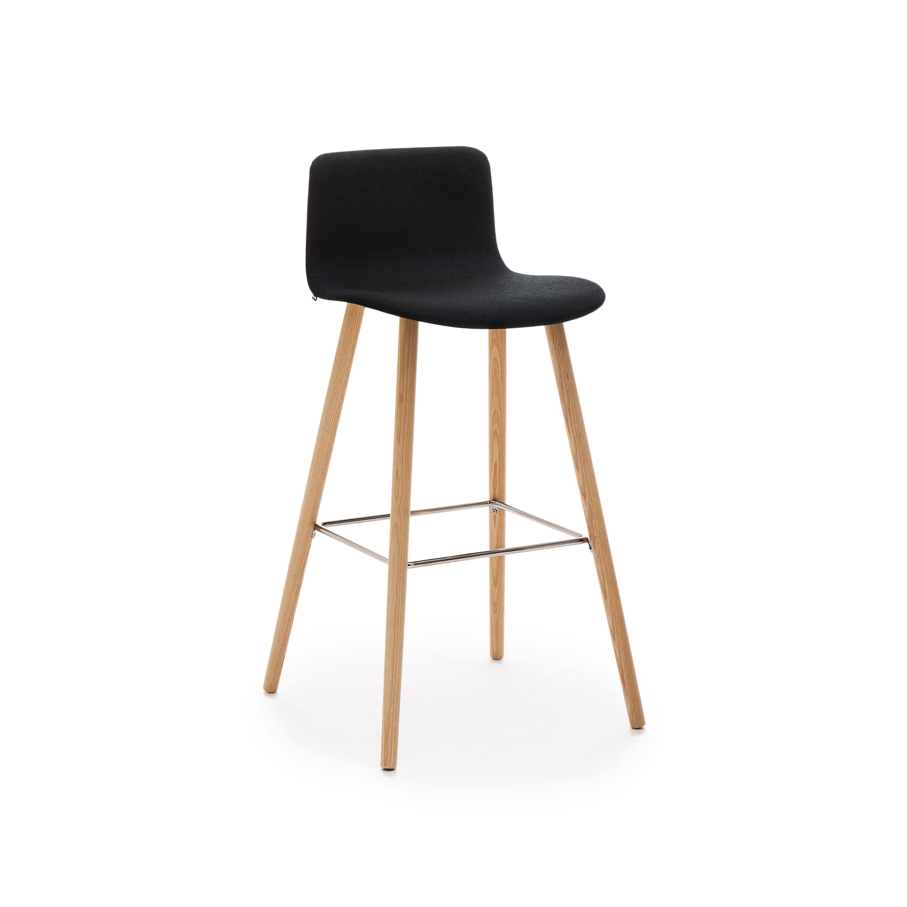 Display product Sola Barstool Wooden Base Upholstered Low Backrest from manufacturer Martela