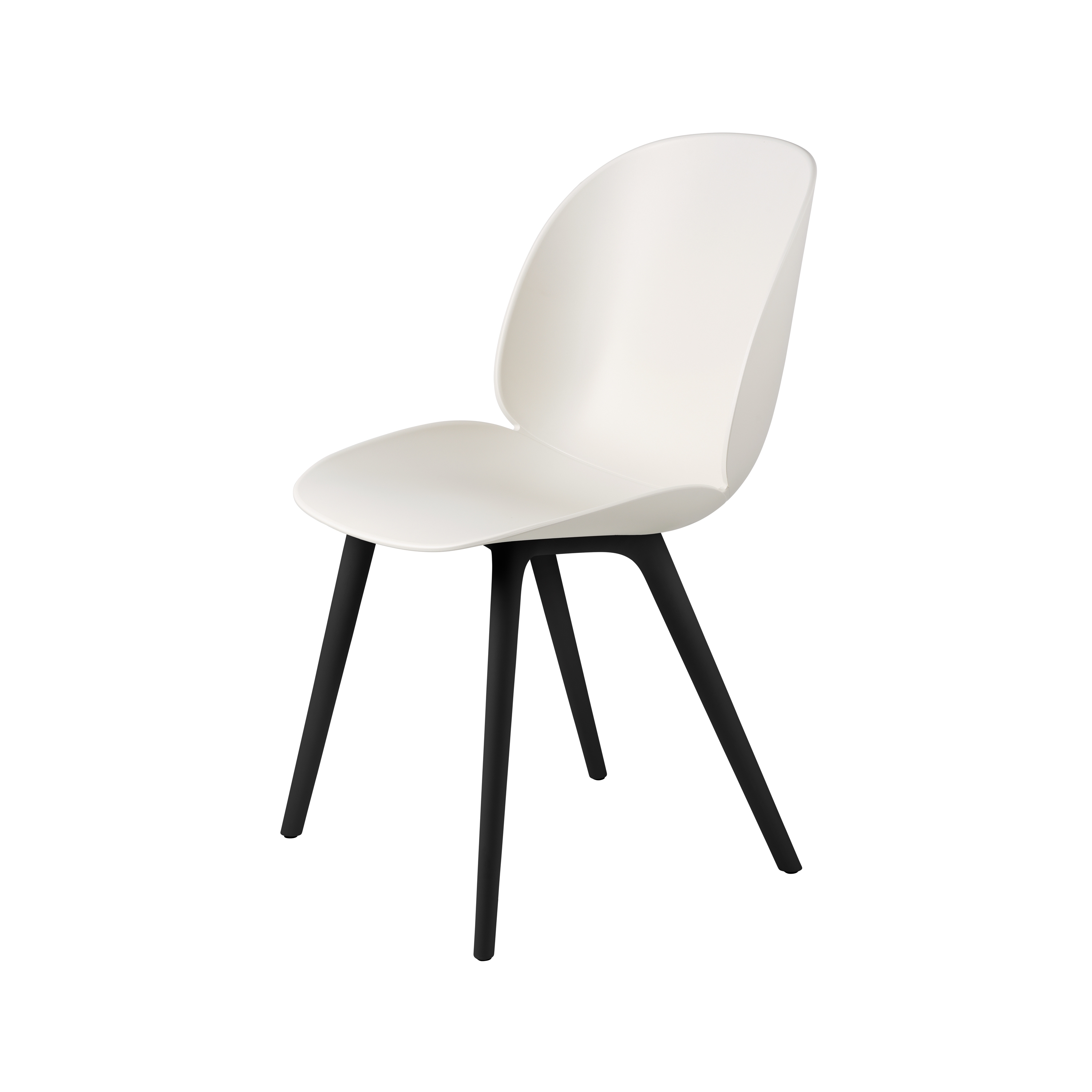 Mostrar el producto Beetle Dining Chair, Plastic edition (Alabaster White Shell, Black Legs) del fabricante GUBI