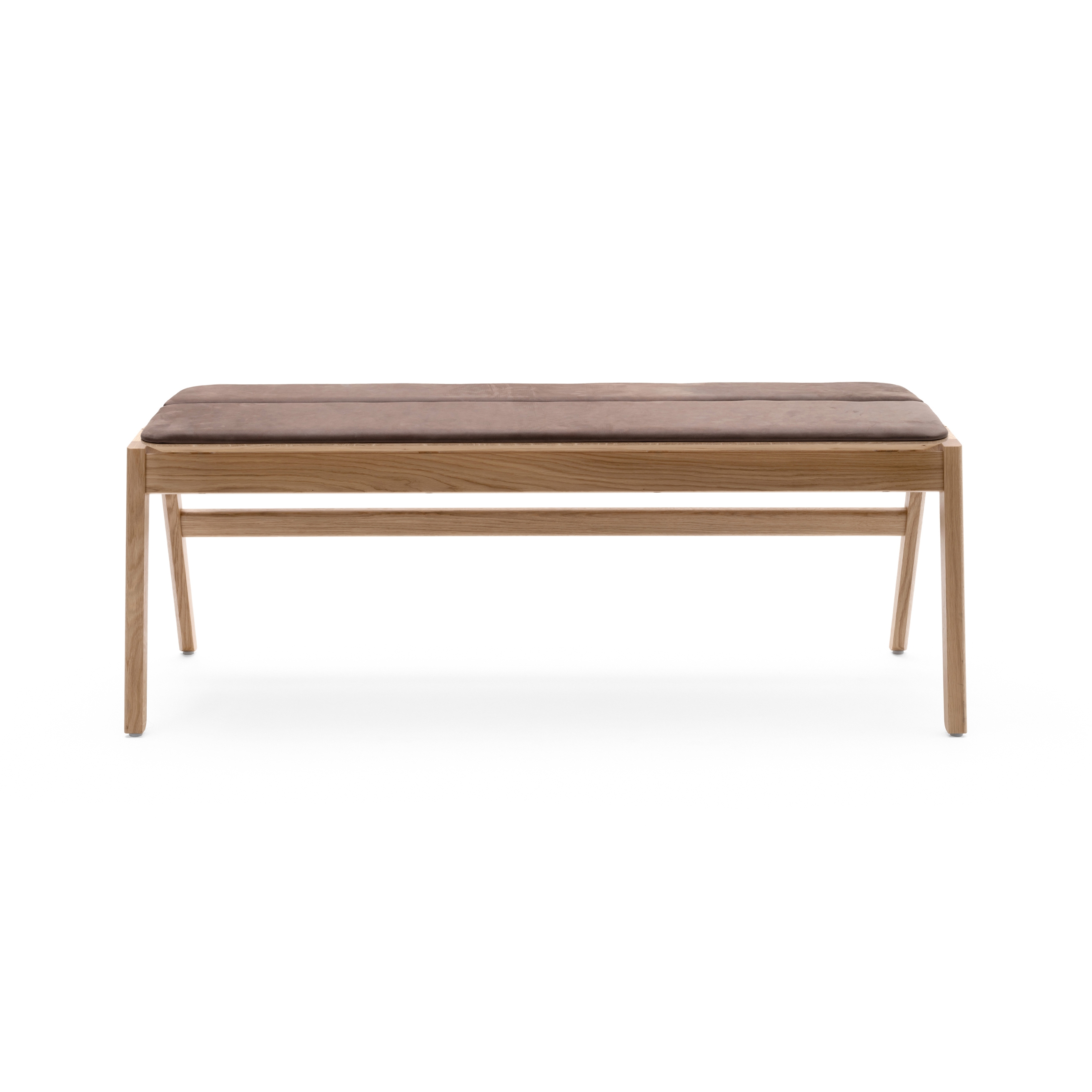 Display product Knekk bench in oak fixed seat cushion from manufacturer Fora Form
