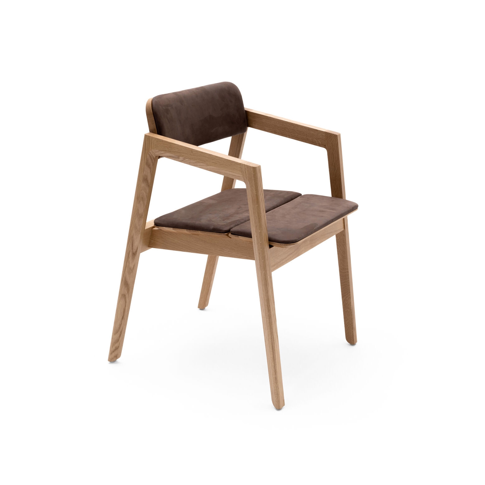 Produkt Knekk stol chair in oak fixed seat-, back cushion w/armrest des Herstellers Fora Form anzeigen
