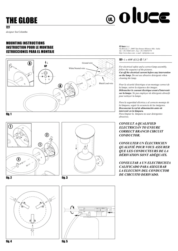 Preview image for the file OLU-The-Globe-727-UL-mounting-instructions