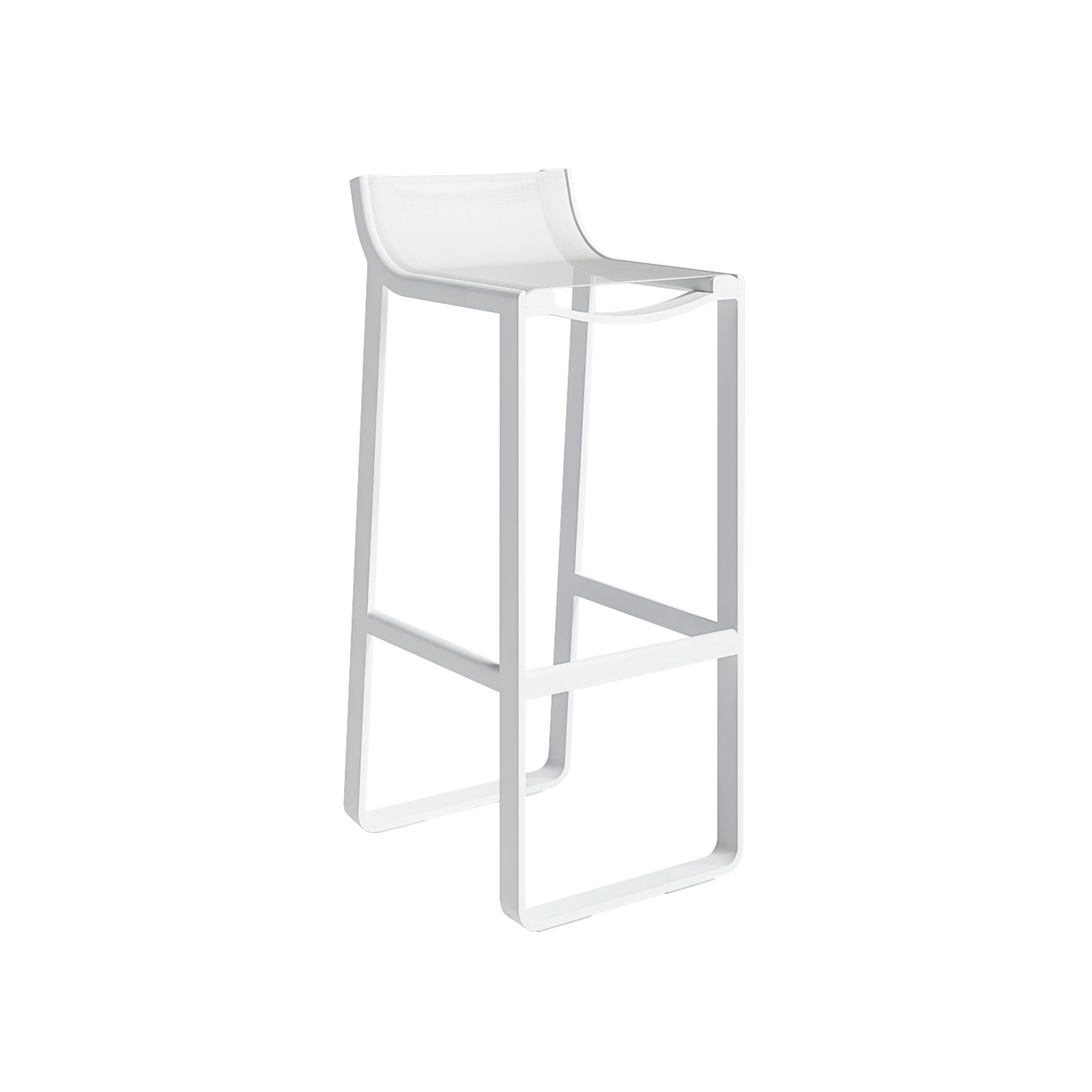 Flat Textil Stool with Backrest