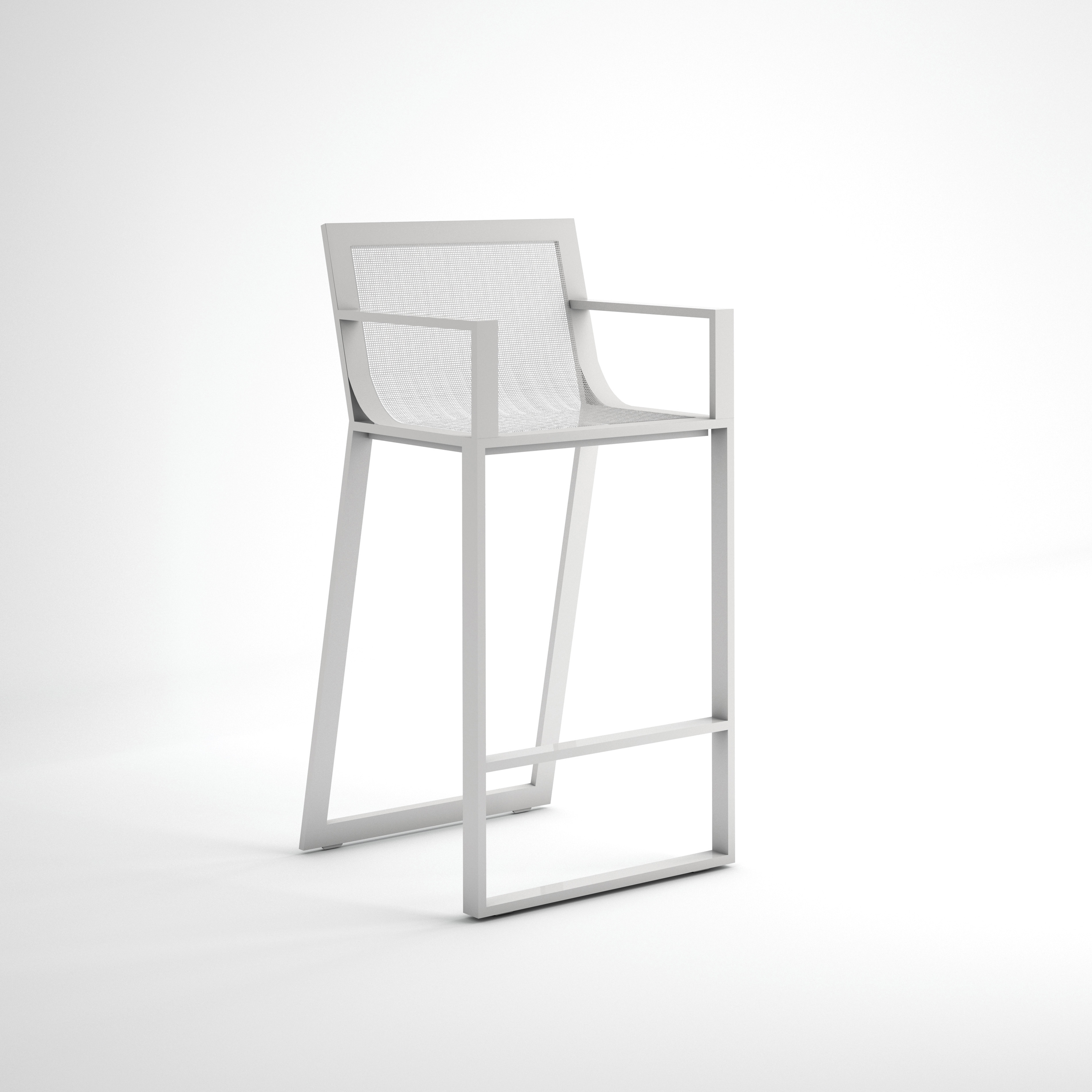 Display product Blau Stool with High Backrest and Arms from manufacturer GANDIABLASCO