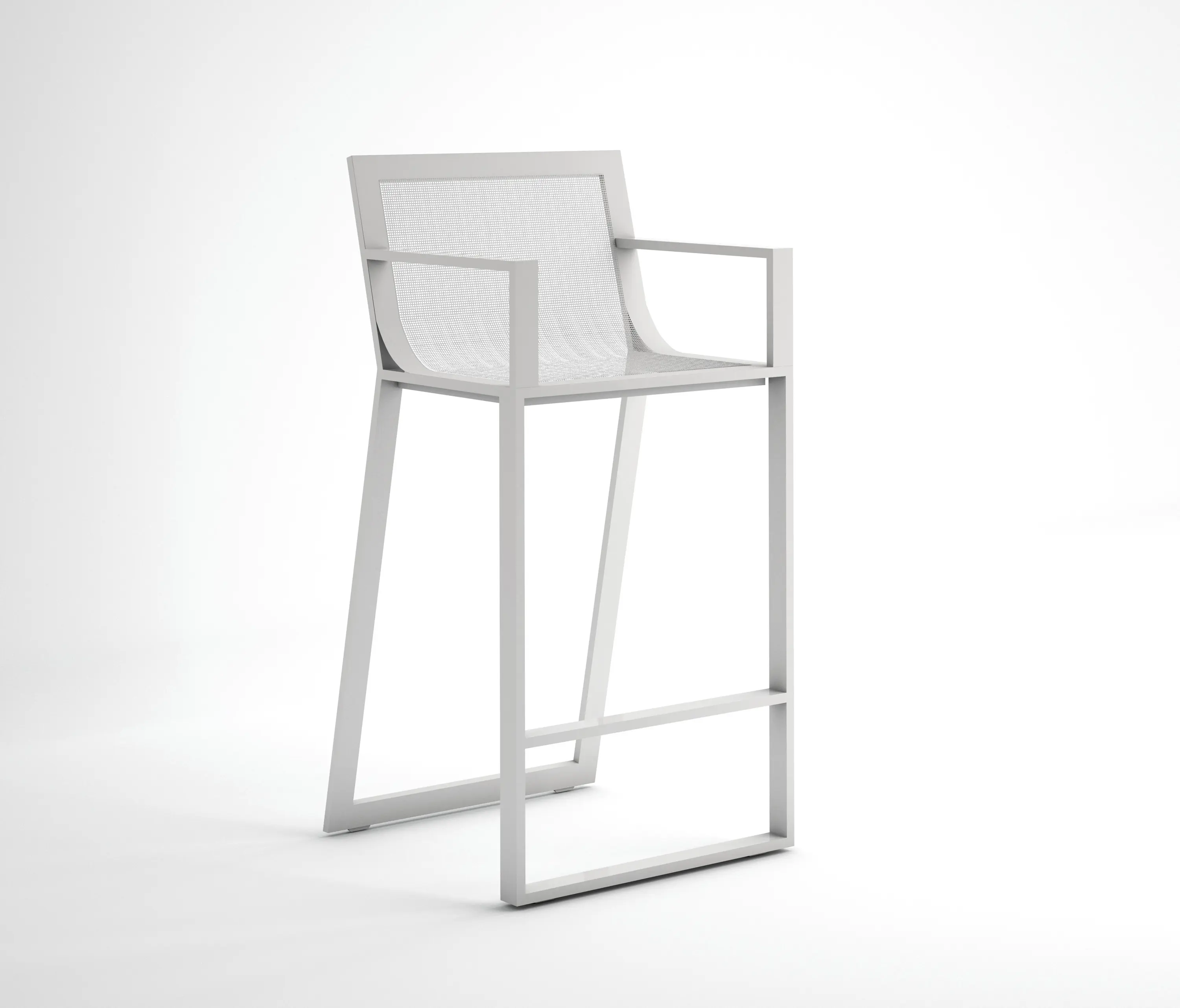 GANDIABLASCO - Blau Stool with High Backrest and Arms