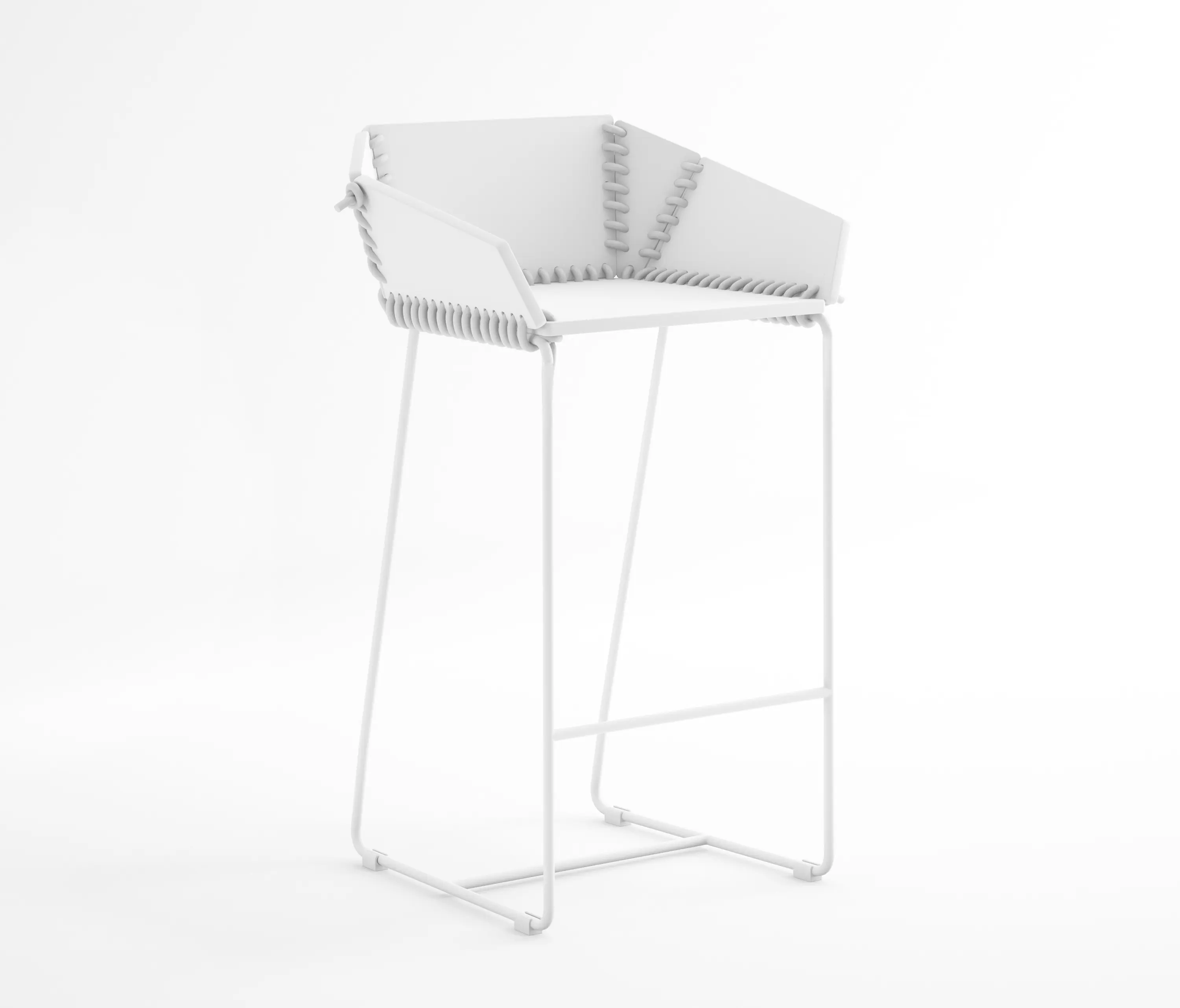 GANDIABLASCO - Textile Counter Stool with Backrest