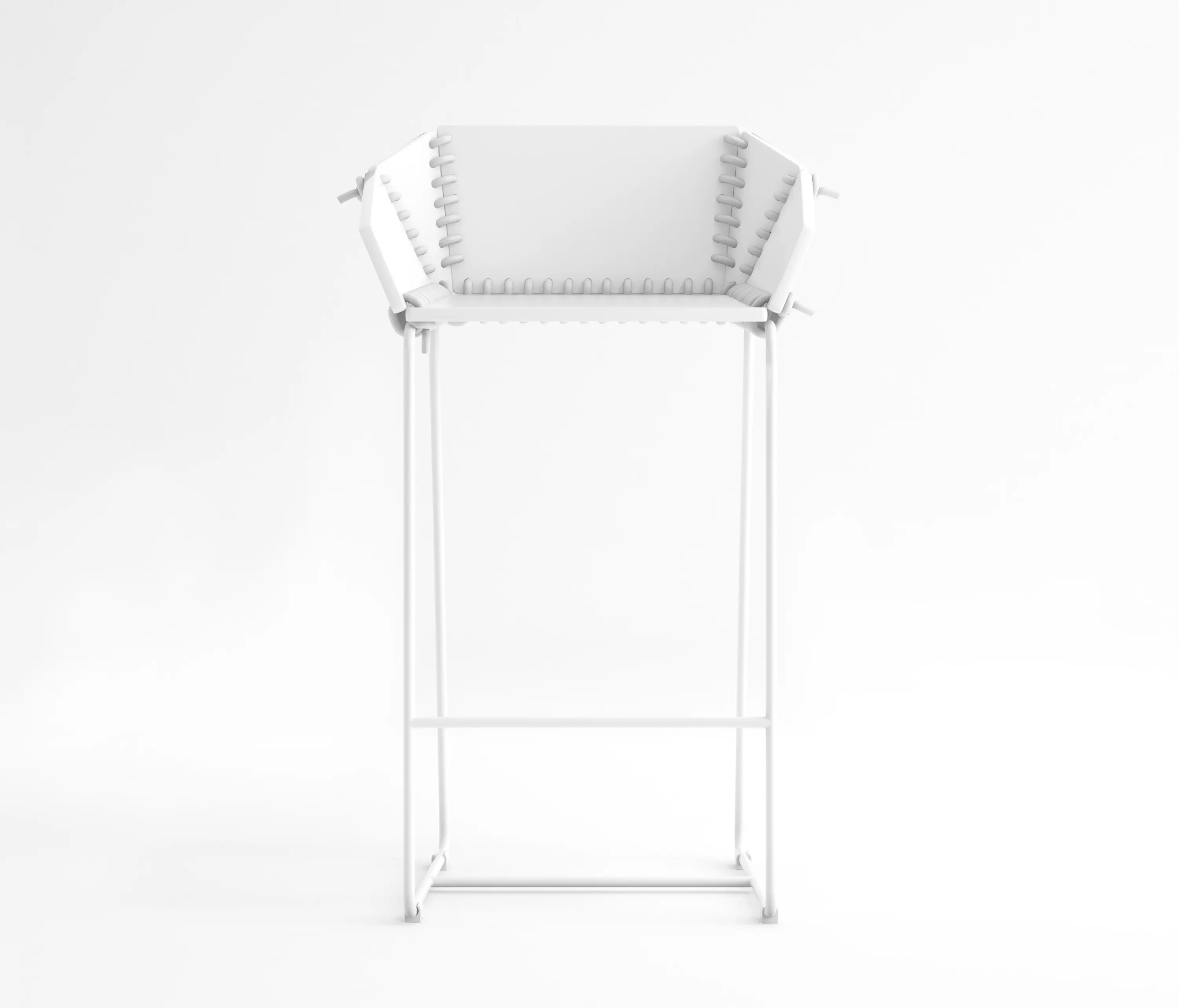 GANDIABLASCO - Textile Counter Stool with Backrest