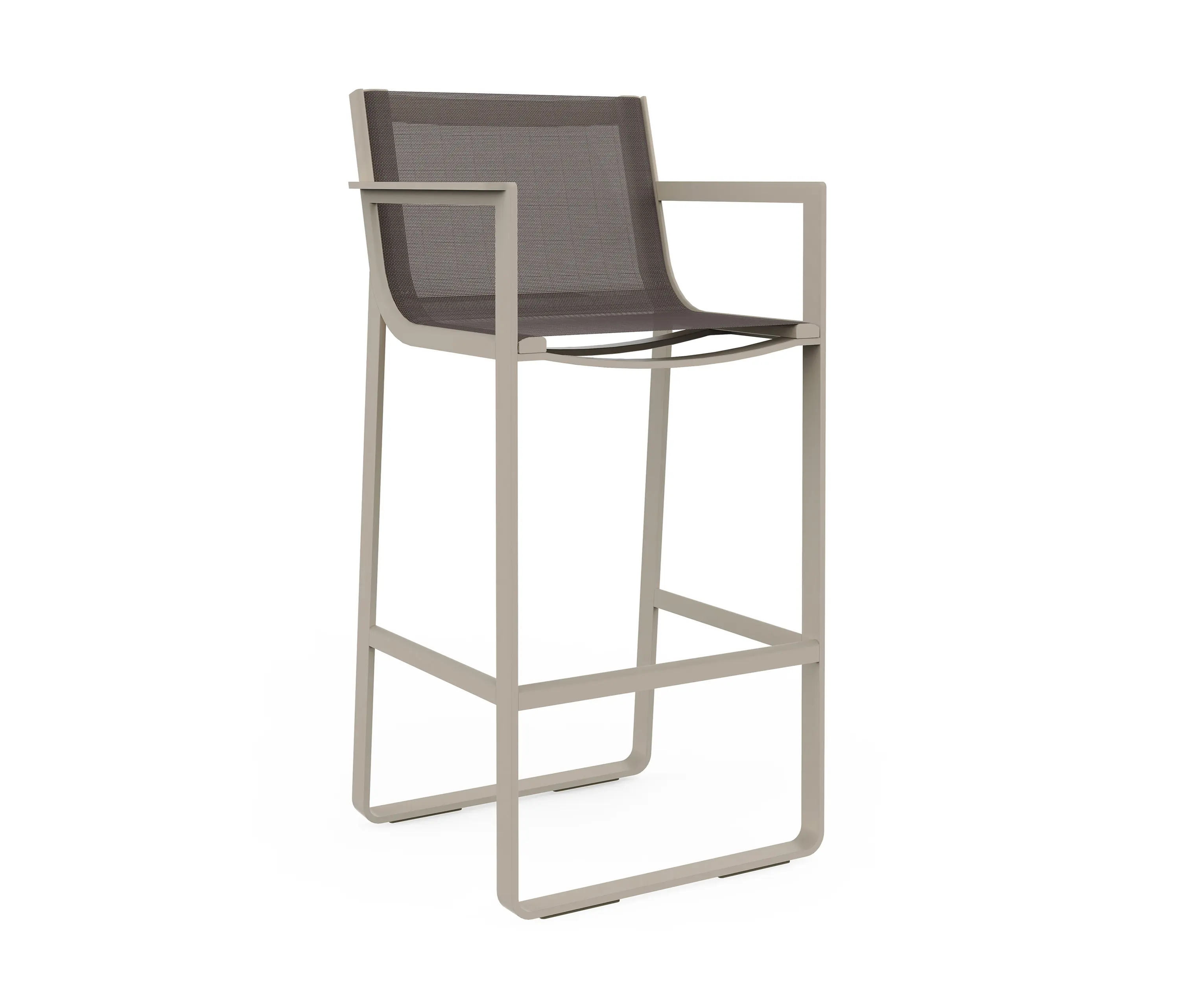 GANDIABLASCO - Flat Textil Stool with High Backrest and Arms