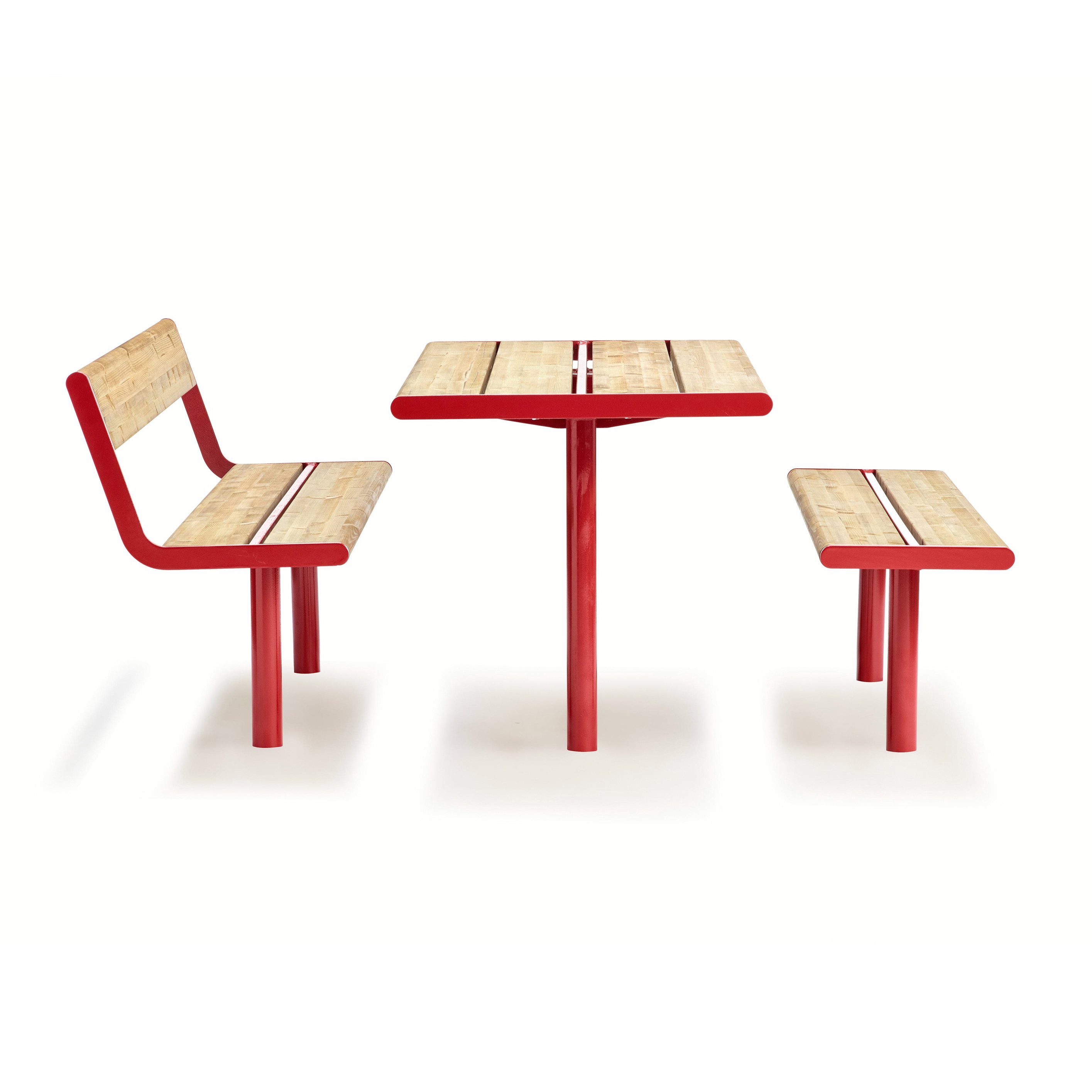 Display product April bench & table from manufacturer Vestre