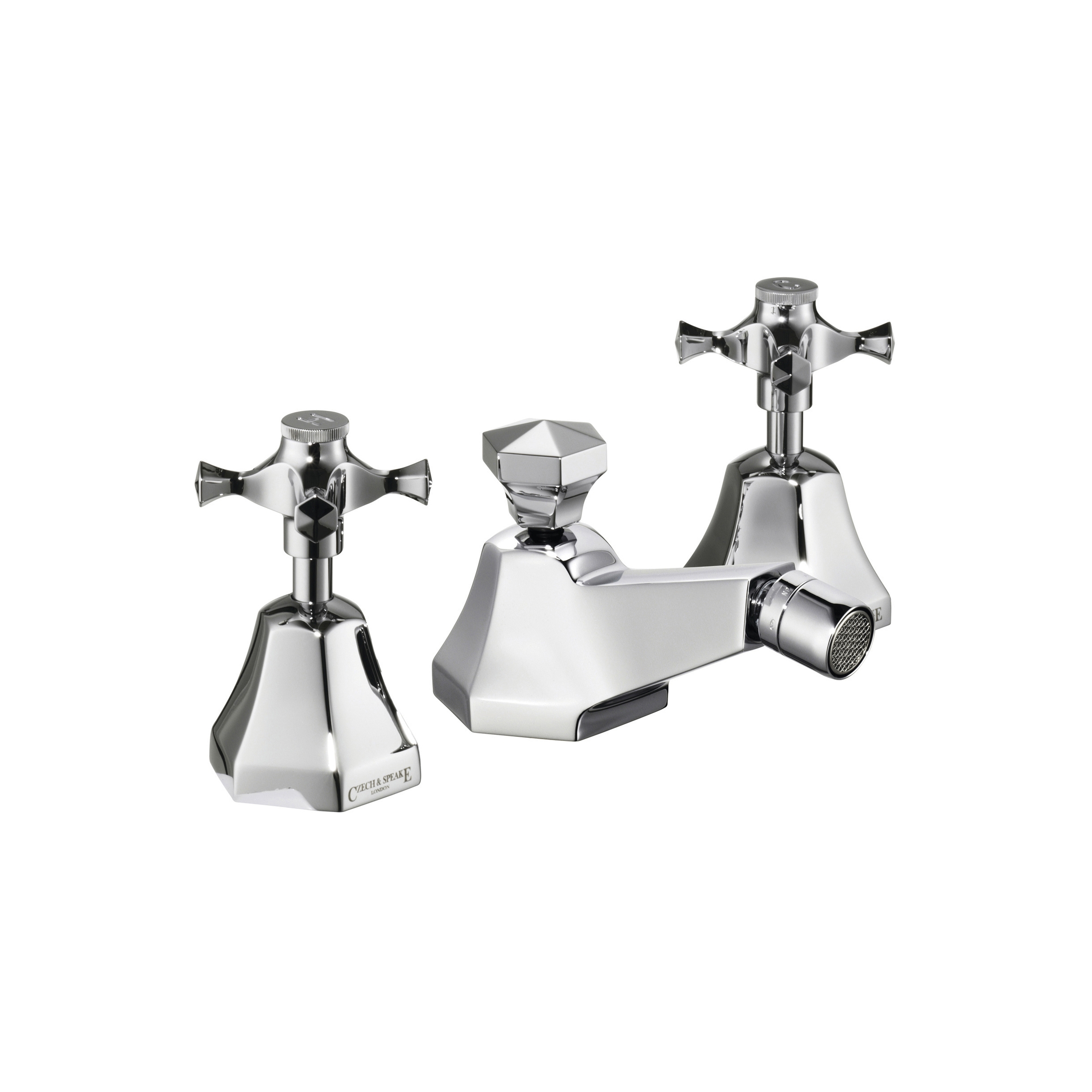 Afficher le produit Cubist Three-Hole Bidet Mixer with Pop-Up Waste du fabricant Czech & Speake