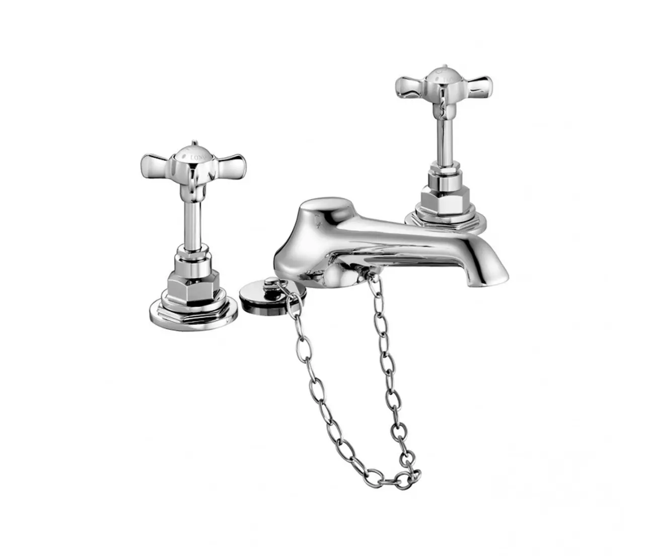 Czech & Speake - Edwardian Three-Hole Basin Mixer with Plug and Chain