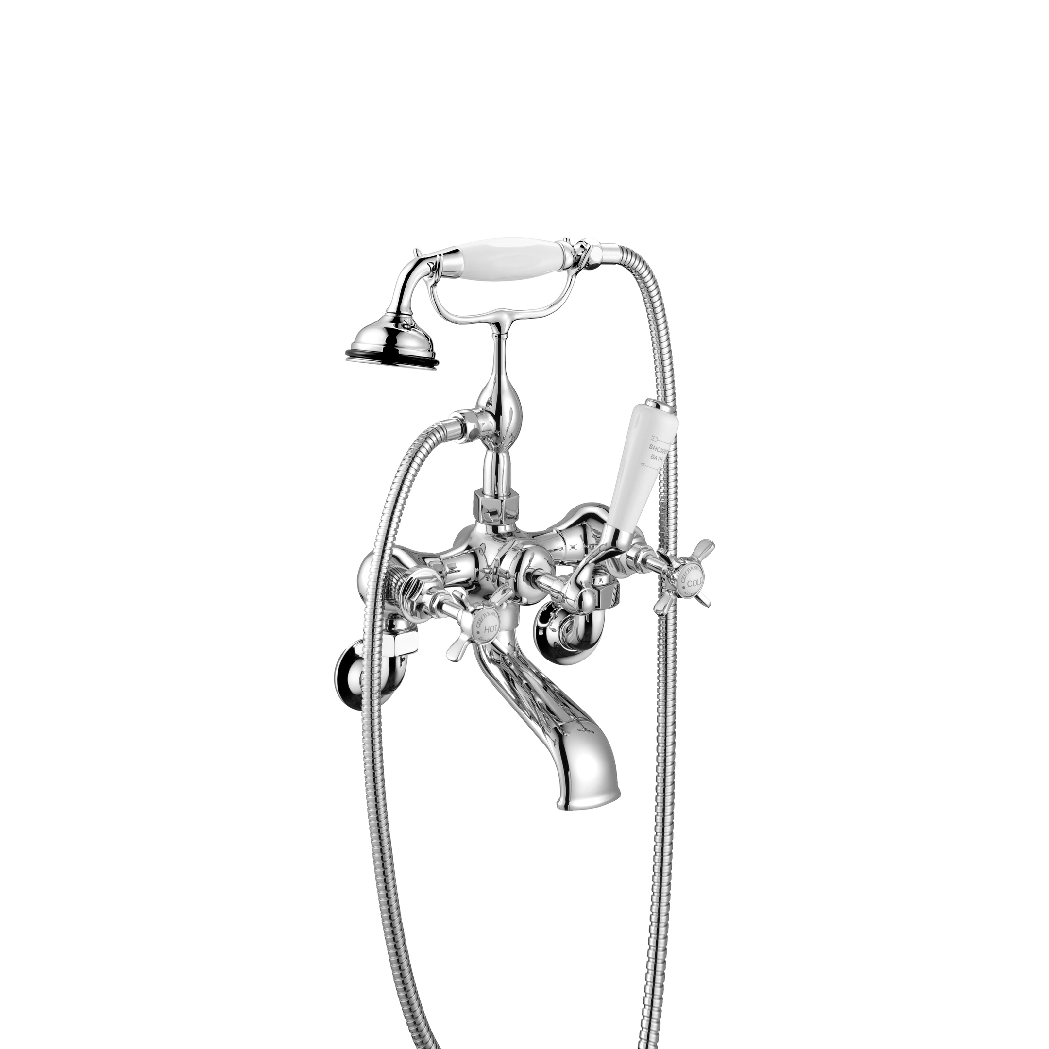 Display product Edwardian Wall-Mounted Two-Hole Bath Mixer (160mm Spout Projection) from manufacturer Czech & Speake