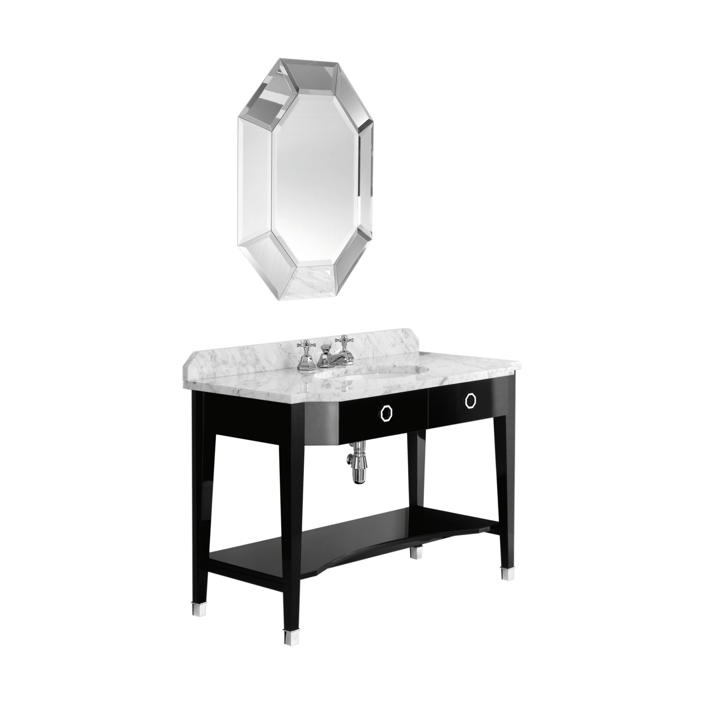 Cubist Vanity Console Table with Mirror