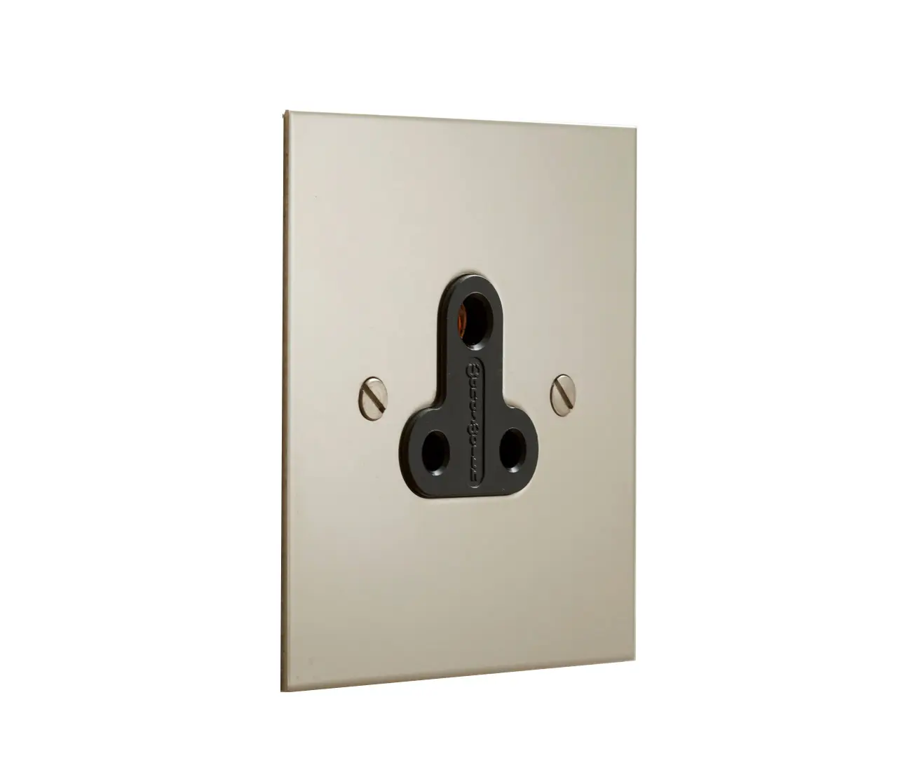 Forbes & Lomax - Nickel Silver single 5amp socket with black insert