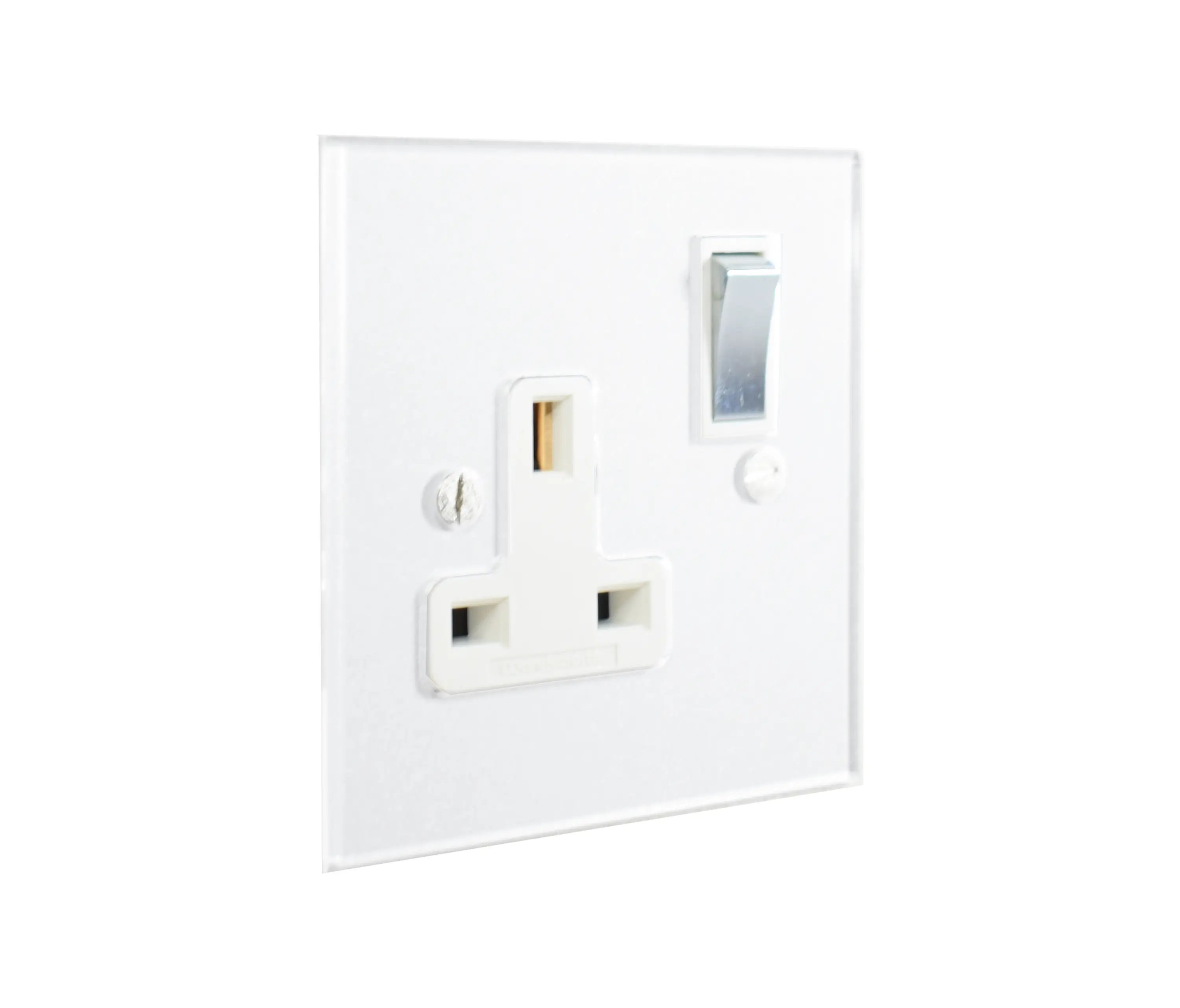 Forbes & Lomax - Invisible single 13amp socket with Unlacquered Brass switch