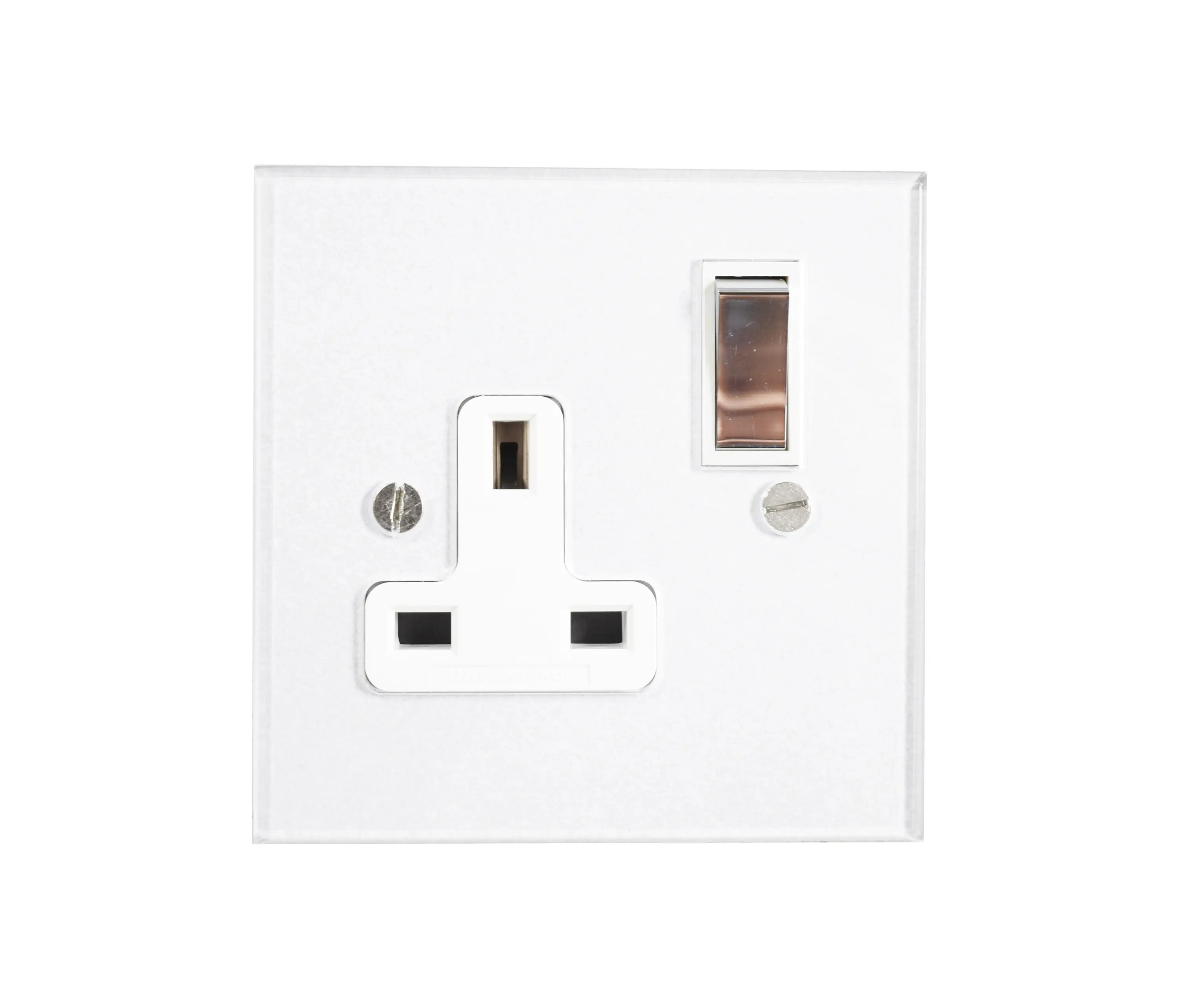 Forbes & Lomax - Invisible single 13amp socket with Unlacquered Brass switch