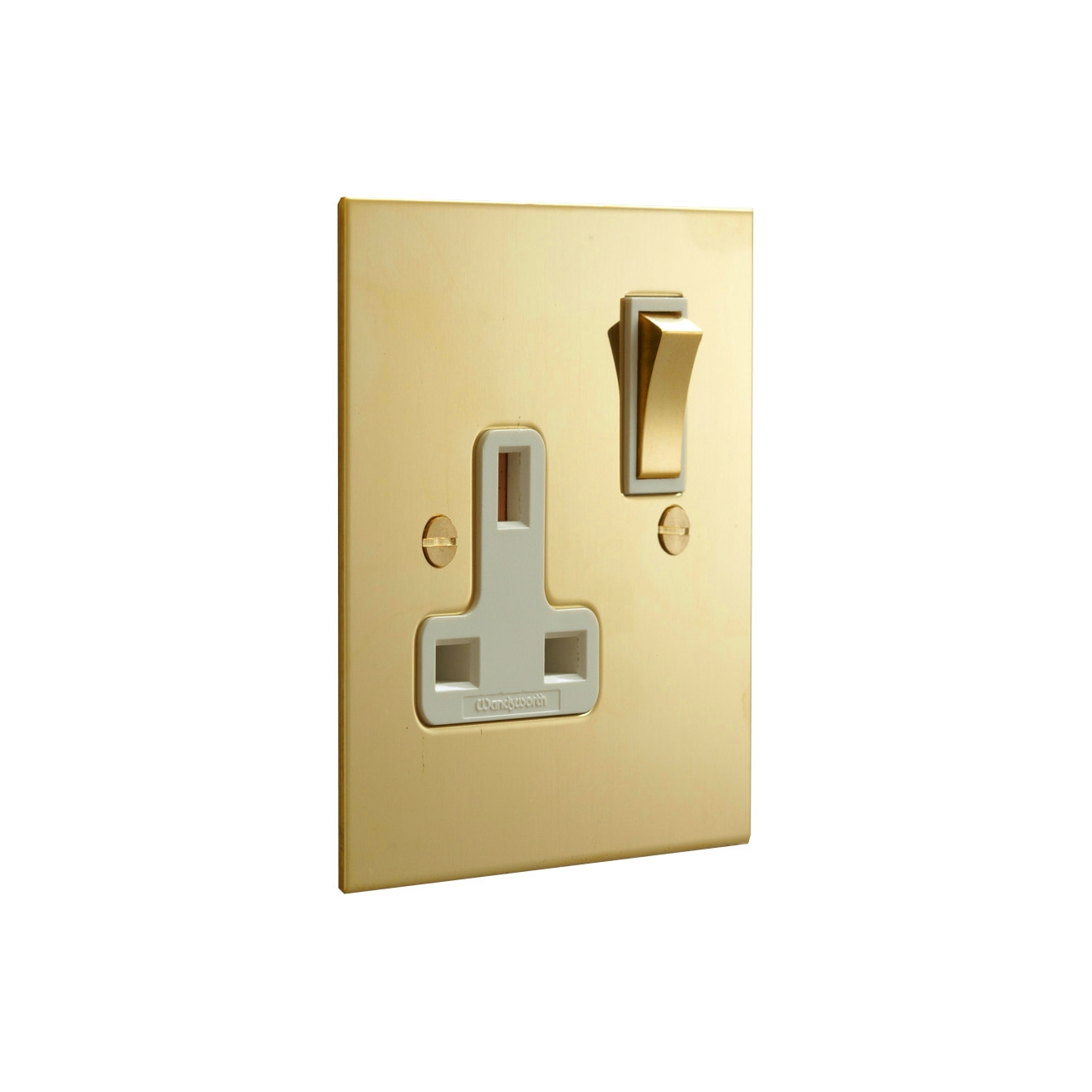 Display product Unlacquered Brass single 13amp socket from manufacturer Forbes & Lomax