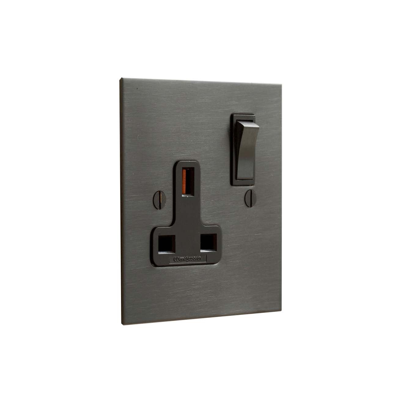 Display product Antique Bronze single 13amp socket from manufacturer Forbes & Lomax