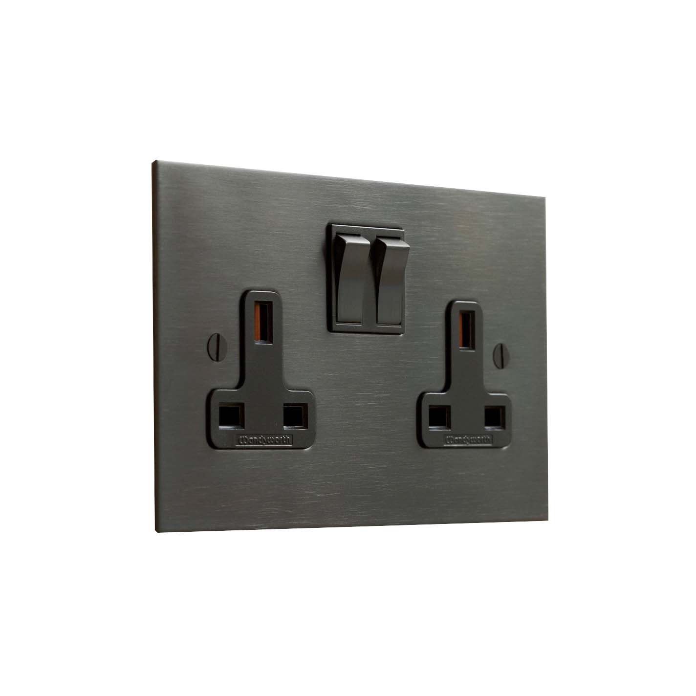 Display product Antique Bronze double 13amp socket from manufacturer Forbes & Lomax