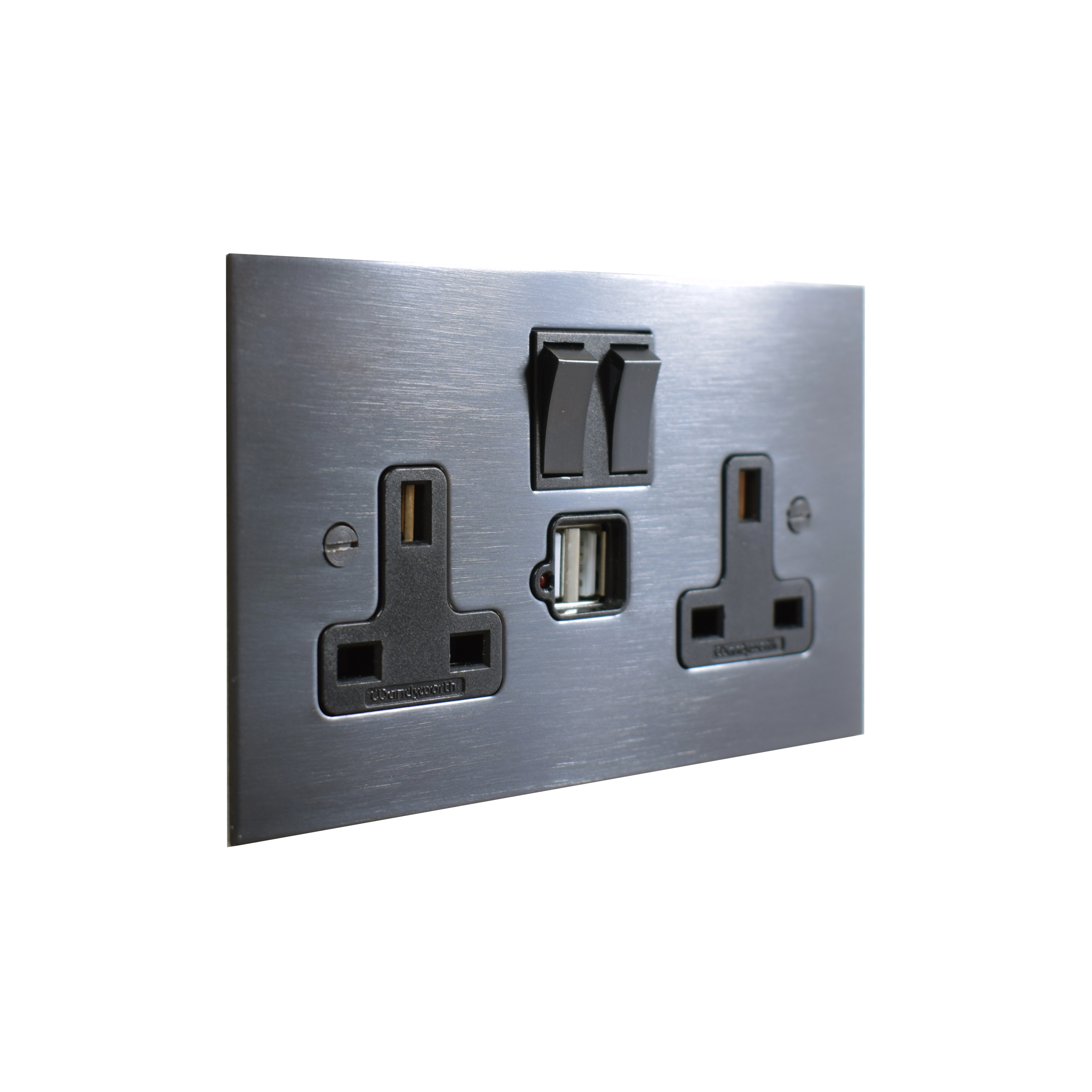 Display product Antique Bronze double 13amp socket with USB from manufacturer Forbes & Lomax