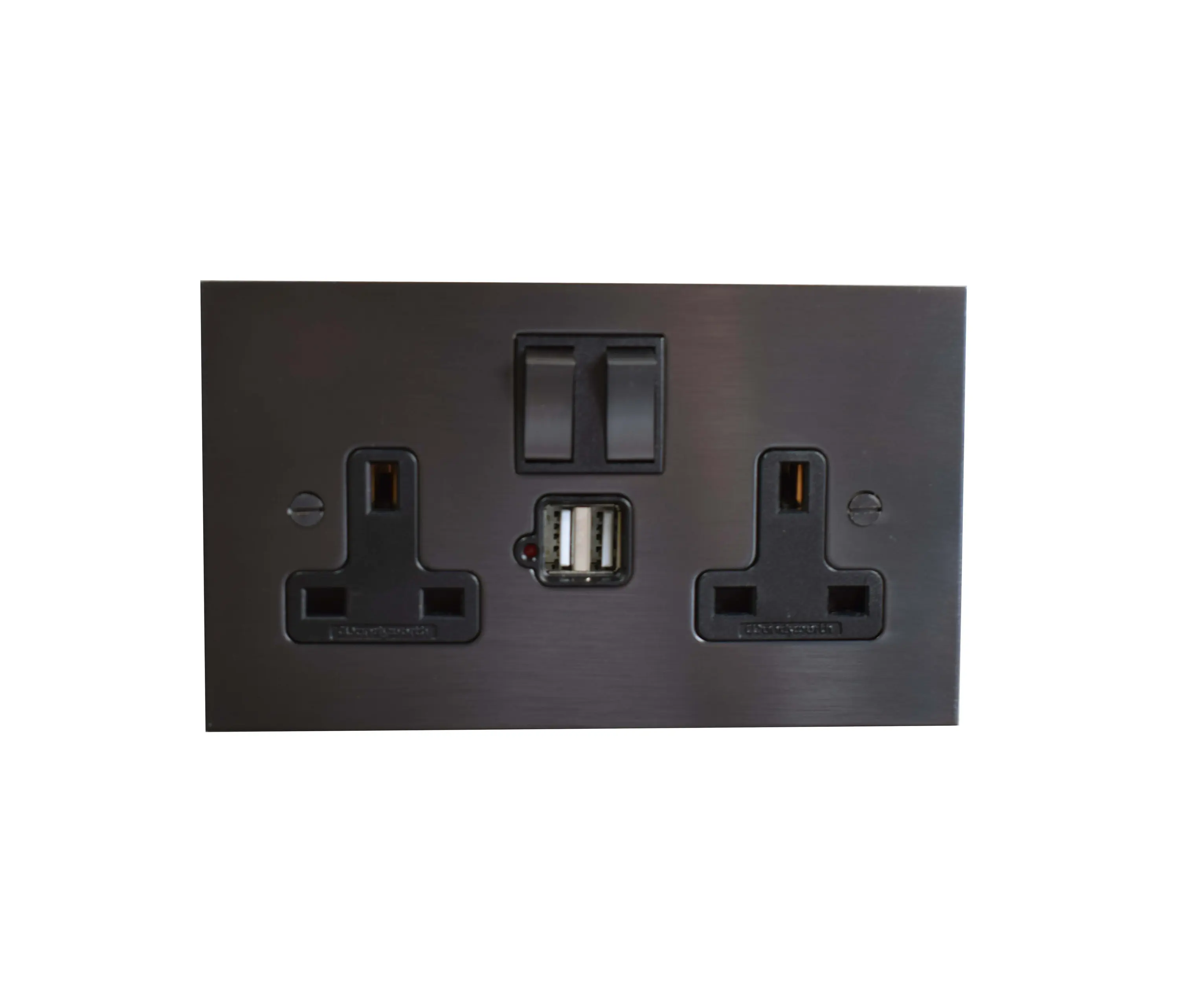 Forbes & Lomax - Antique Bronze double 13amp socket with USB