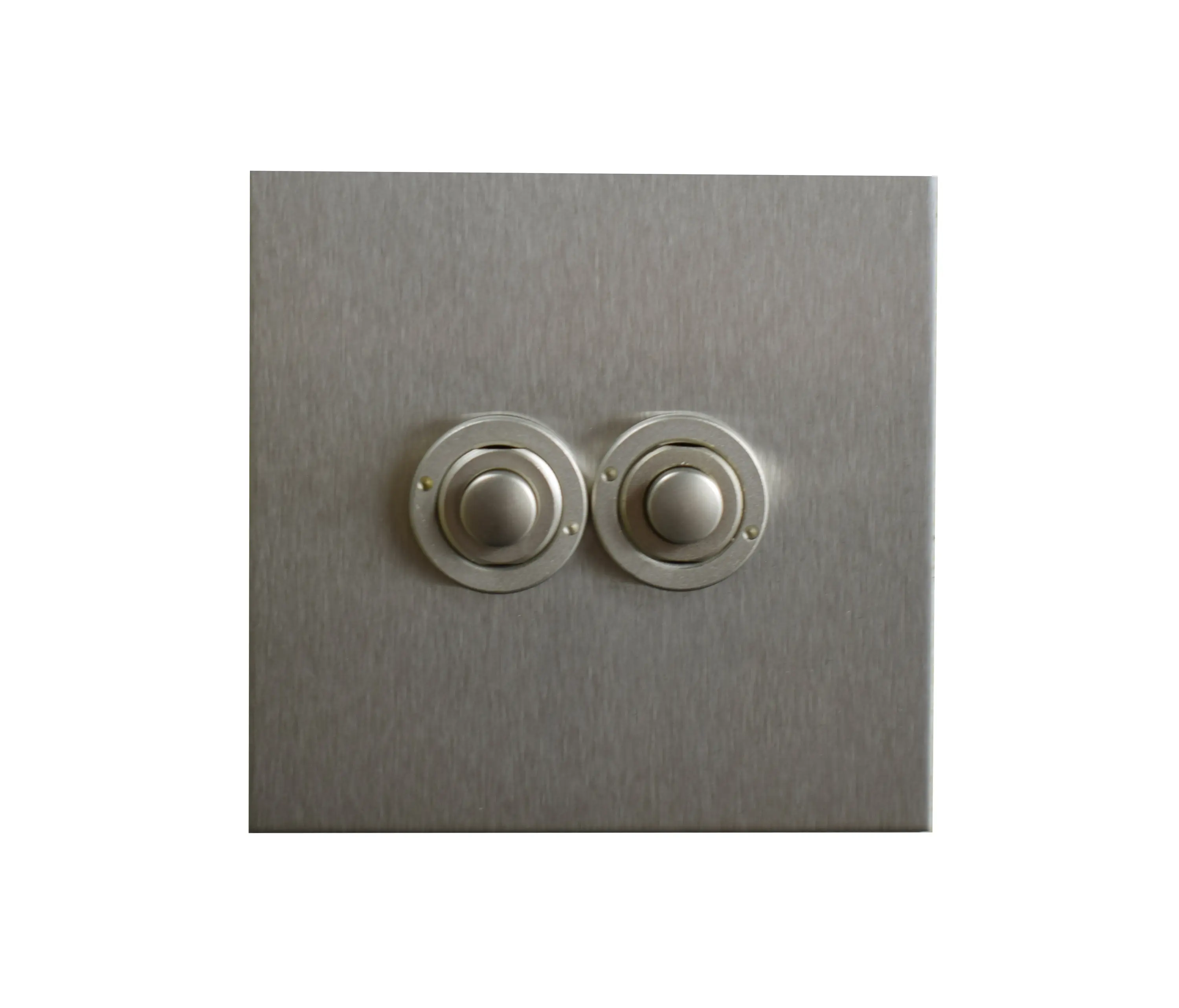Forbes & Lomax - Stainless Steel two gang button dimmer