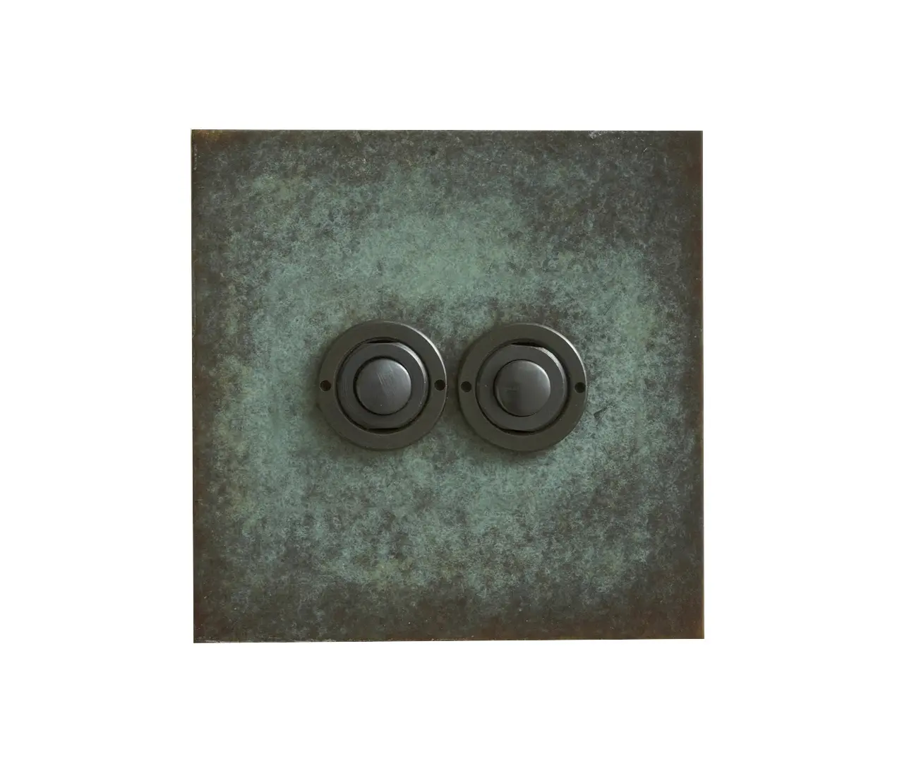 Forbes & Lomax - Verdigris two gang button dimmer