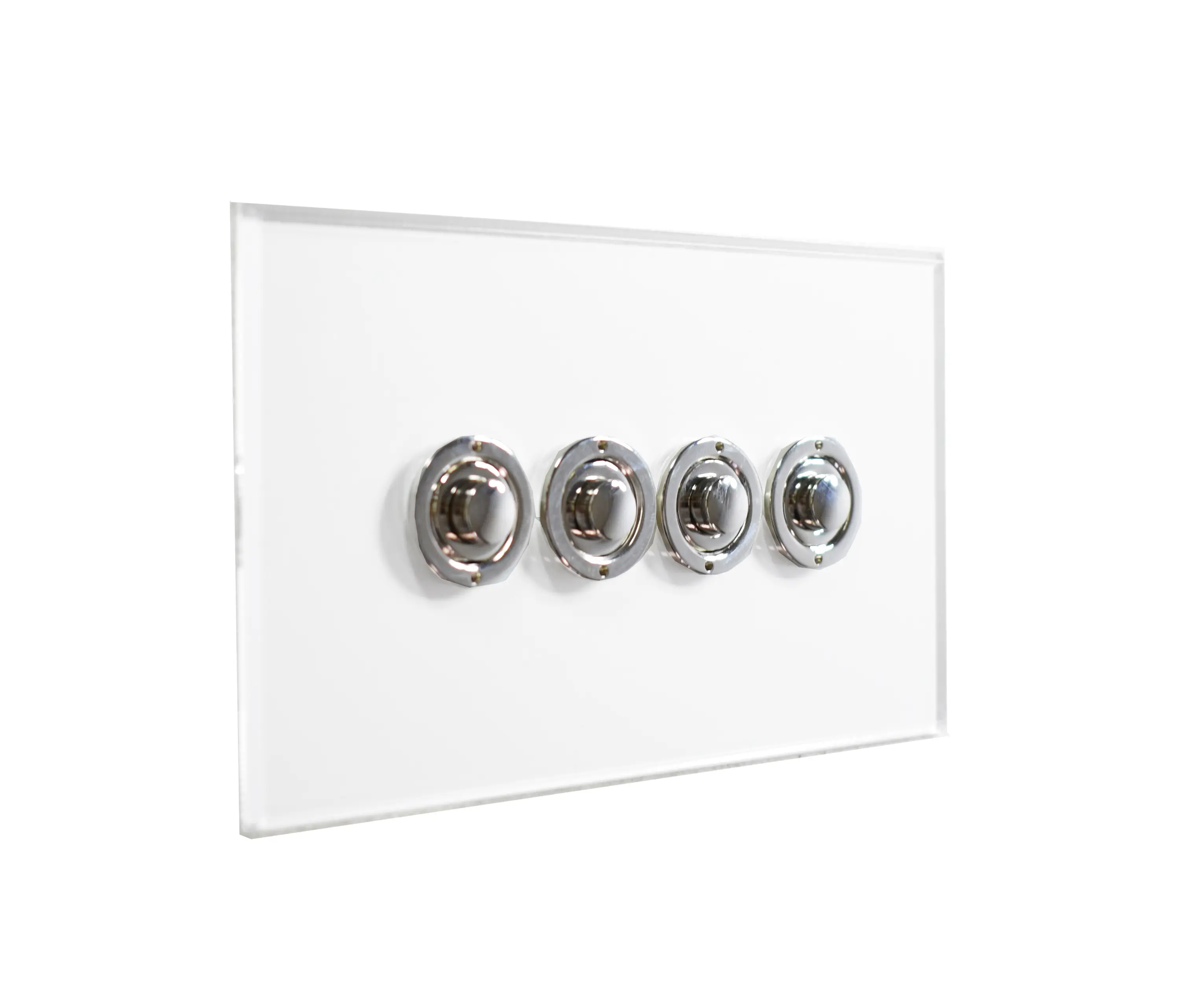 Forbes & Lomax - Invisible Lightswitch® with four gang Nickel button dimmer