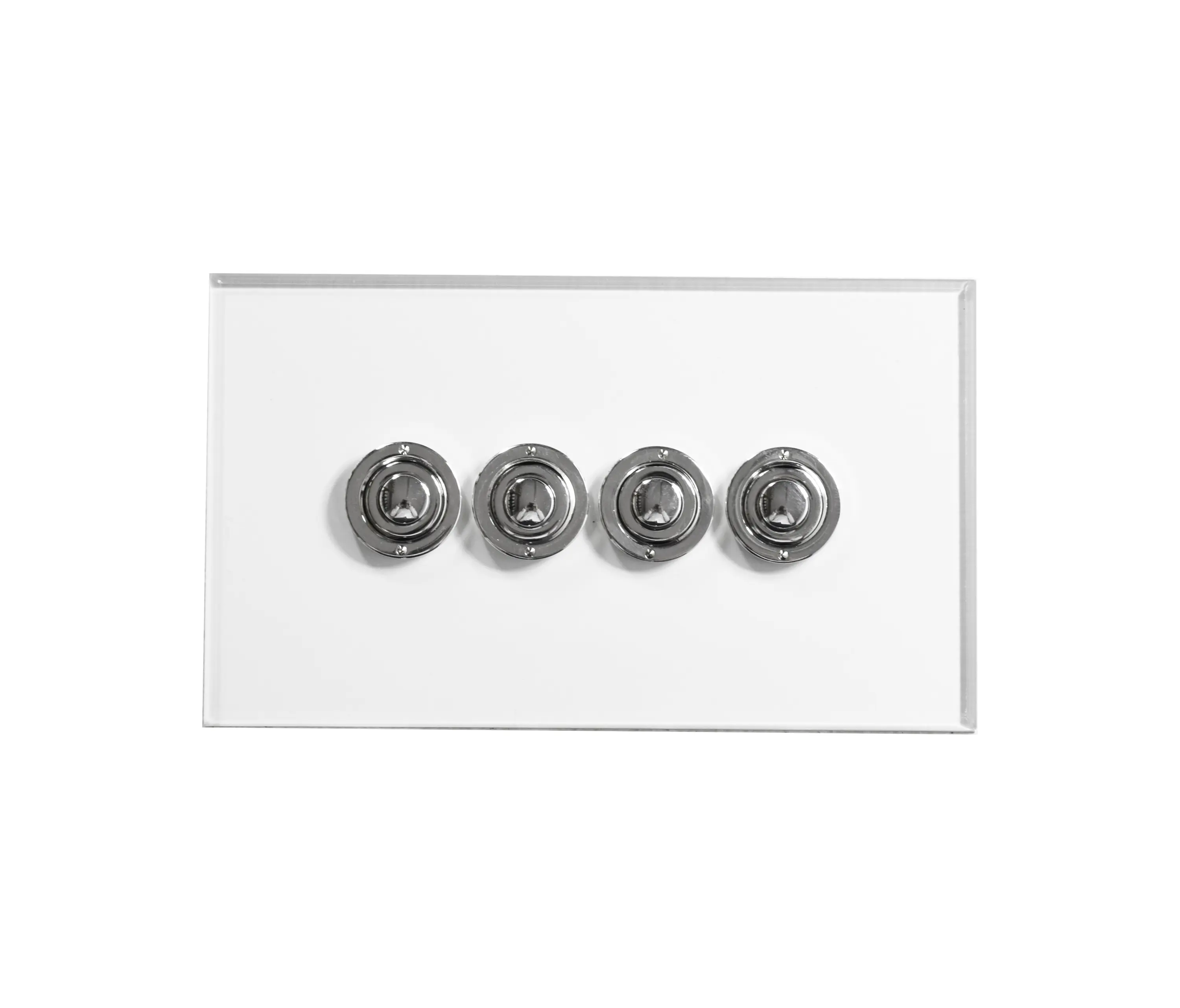 Forbes & Lomax - Invisible Lightswitch® with four gang Nickel button dimmer