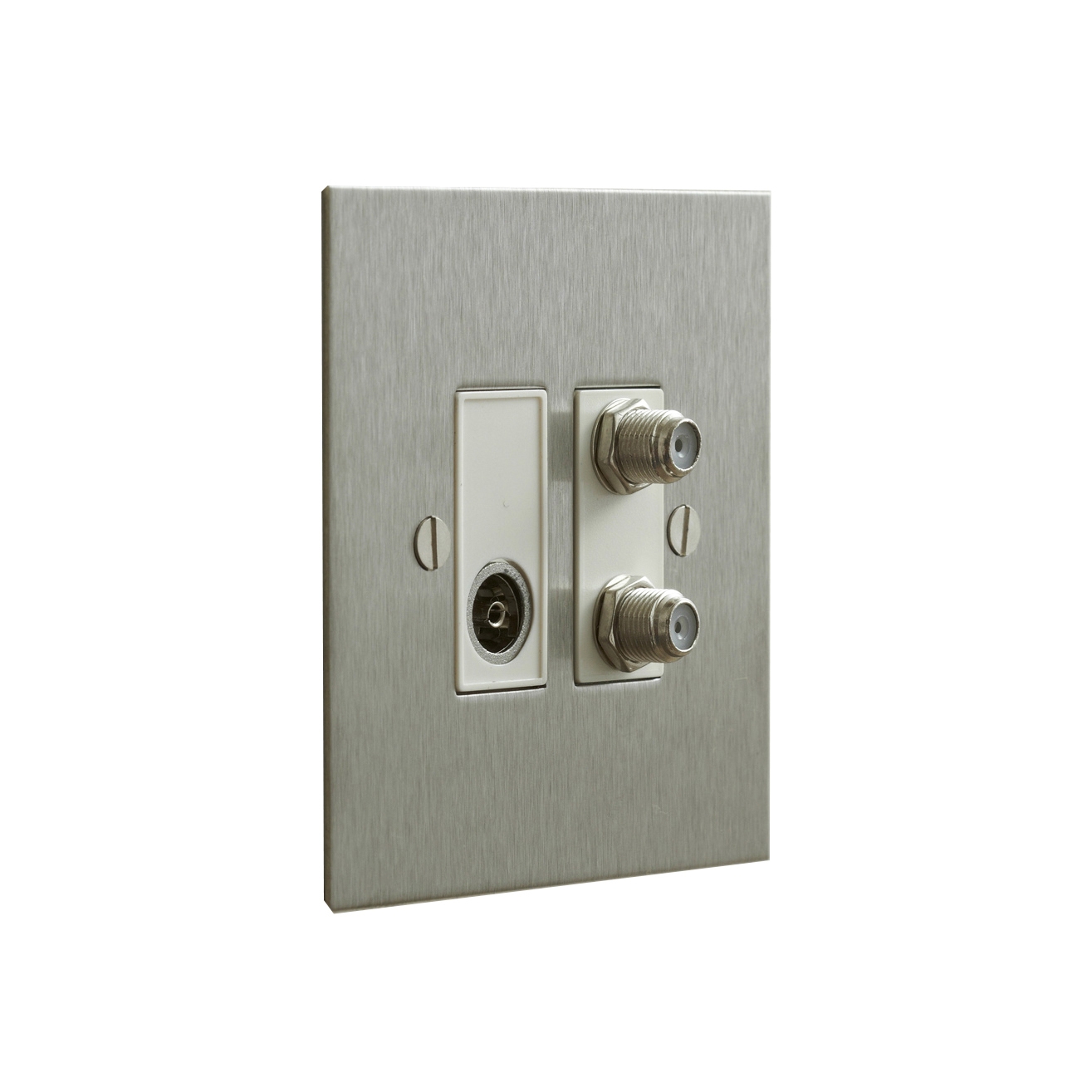Display product Stainless Steel TV and Satellite socket from manufacturer Forbes & Lomax