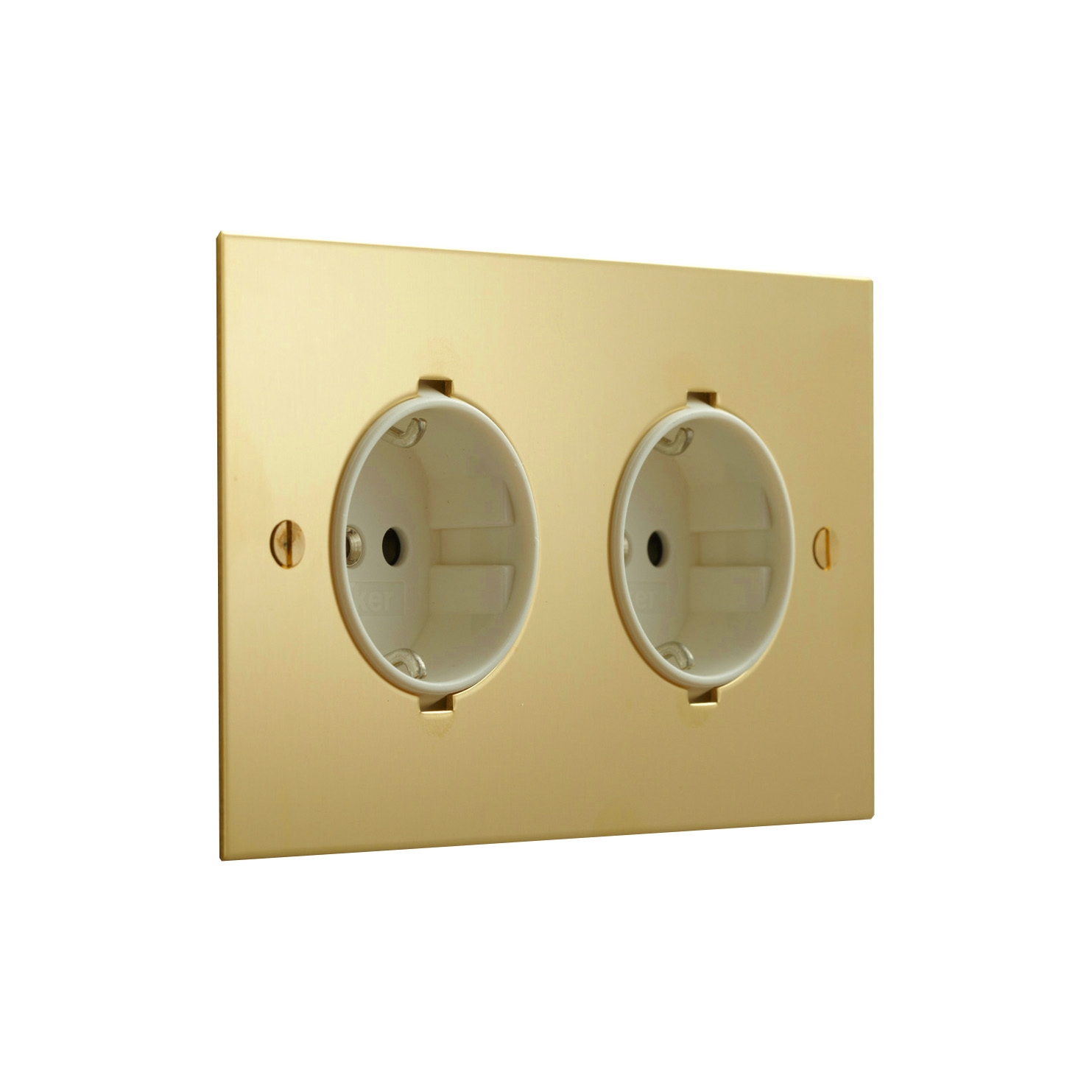 Display product Unlacquered Brass double German socket from manufacturer Forbes & Lomax