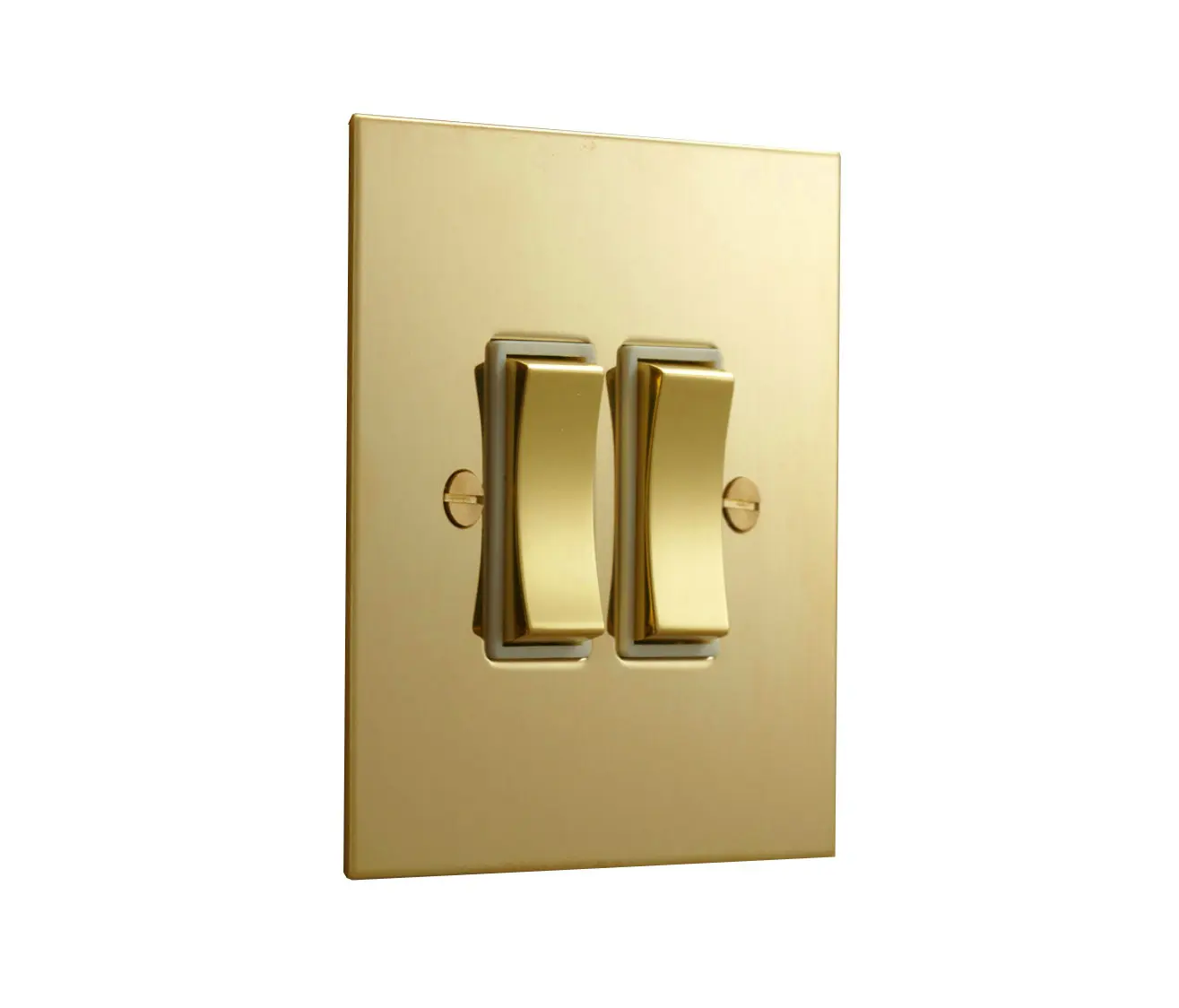 Forbes & Lomax - Unlacquered Brass two gang rocker switch
