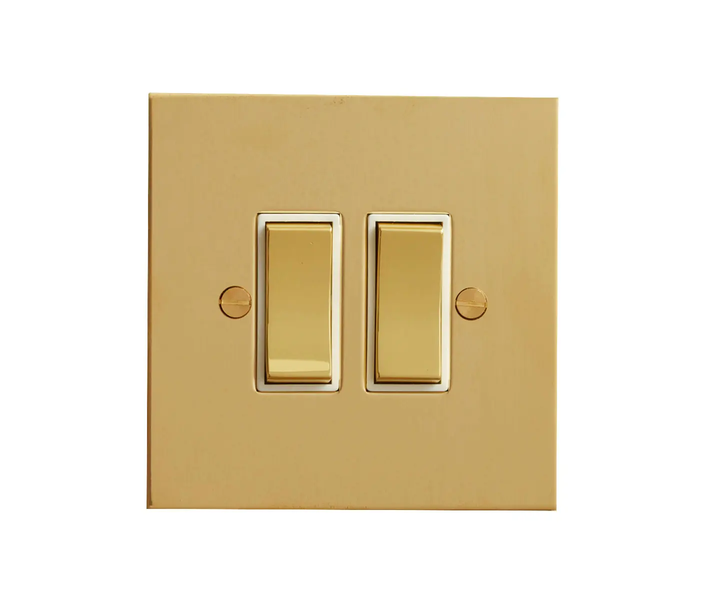 Forbes & Lomax - Unlacquered Brass two gang rocker switch