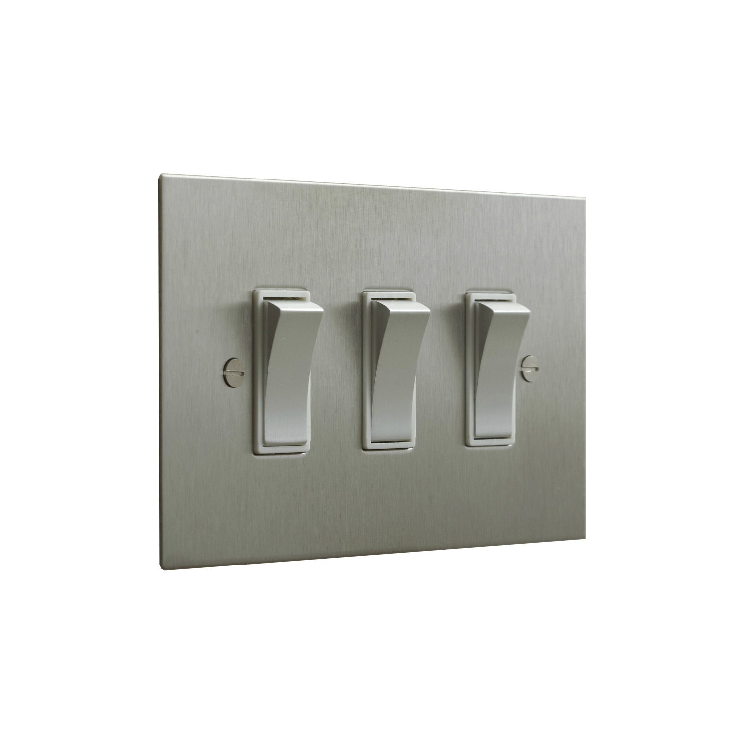 Mostra il prodotto Stainless Steel three gang rocker switch del produttore Forbes & Lomax