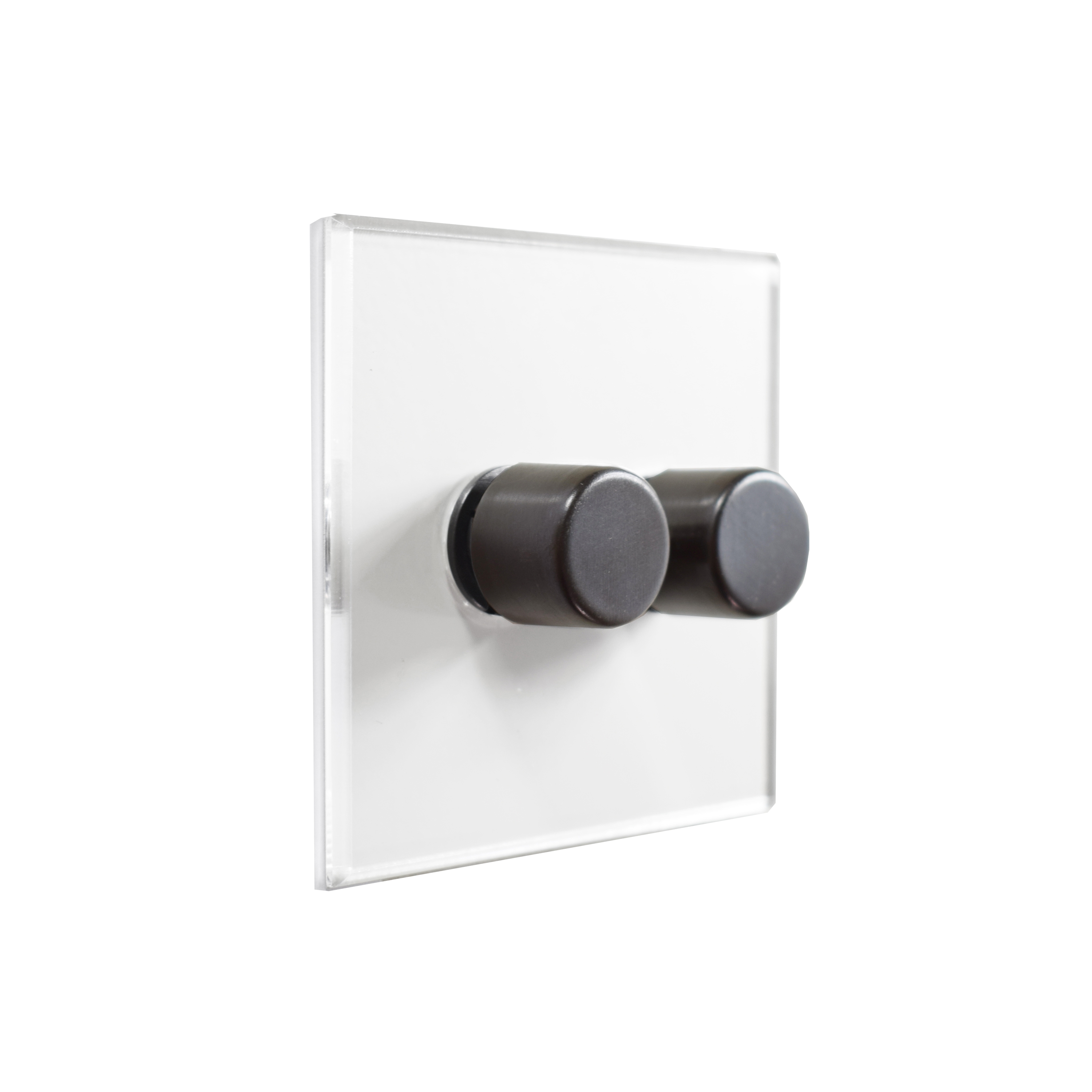 Mostrar el producto Invisible Lightswitch® with Antique Bronze two gang rotary dimmer del fabricante Forbes & Lomax
