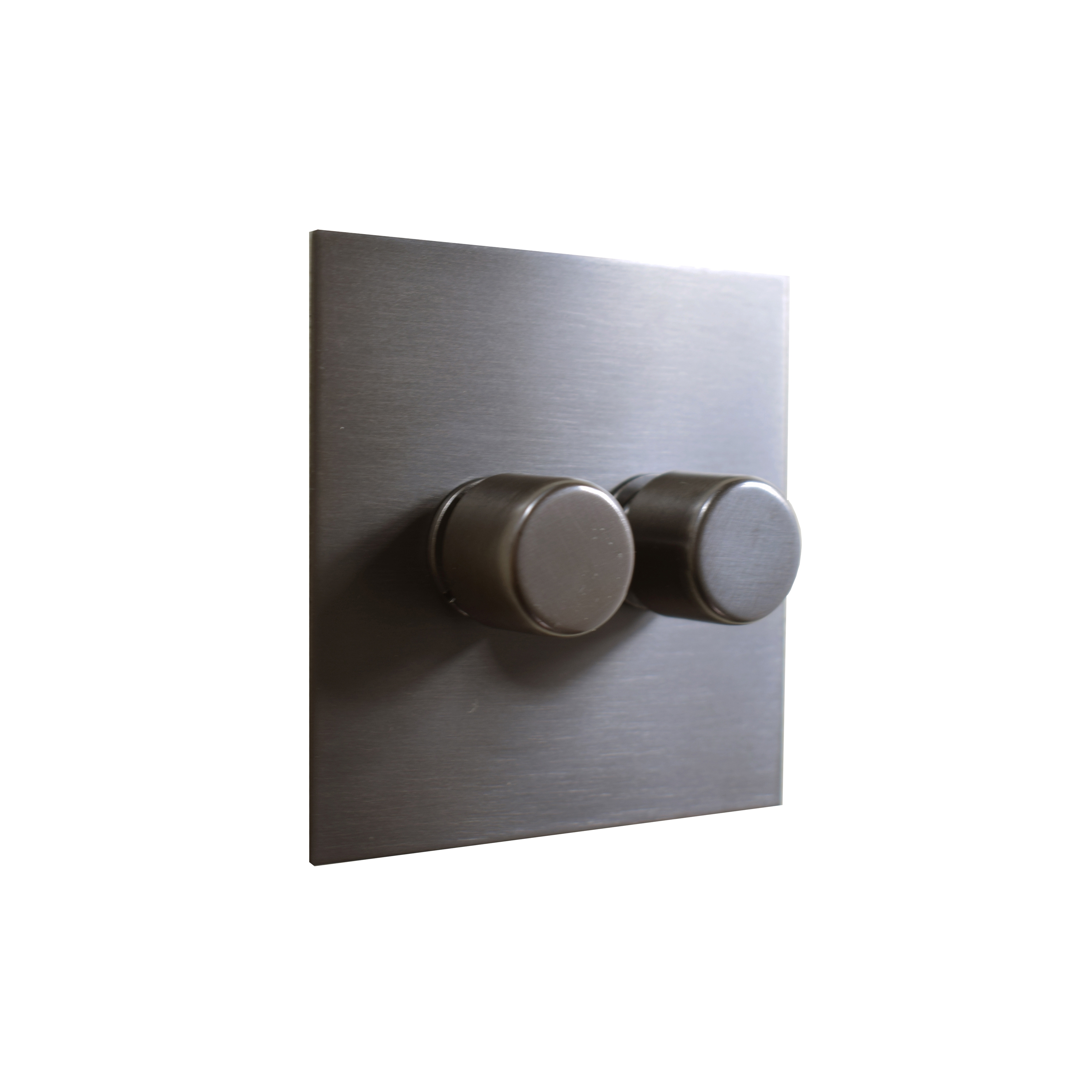Mostrar el producto Antique Bronze two gang rotary dimmer del fabricante Forbes & Lomax