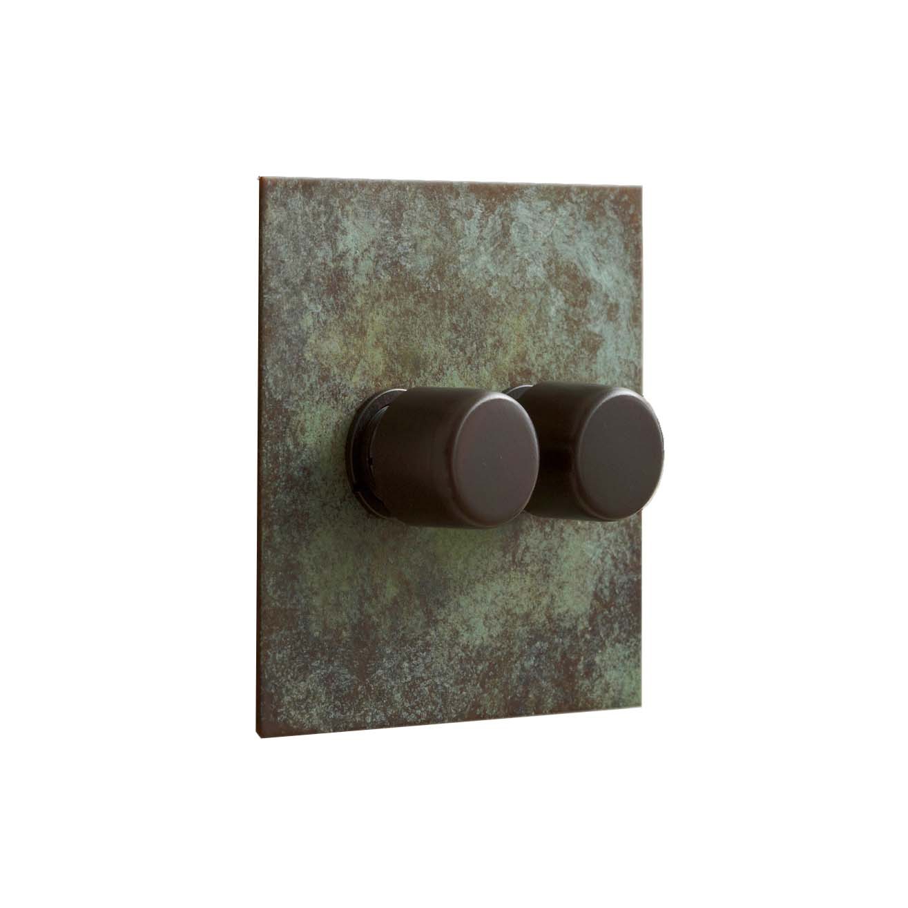 Mostrar el producto Verdigris two gang rotary dimmer del fabricante Forbes & Lomax