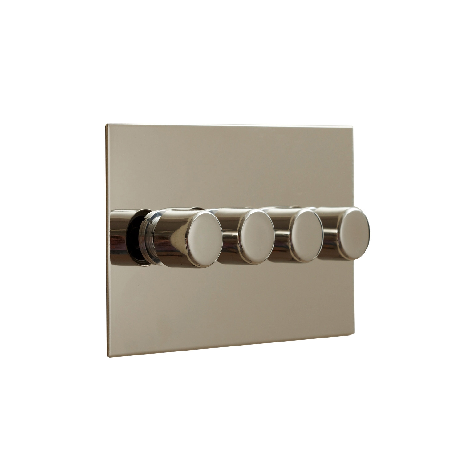 Mostrar el producto Nickel Silver four gang rotary dimmer del fabricante Forbes & Lomax