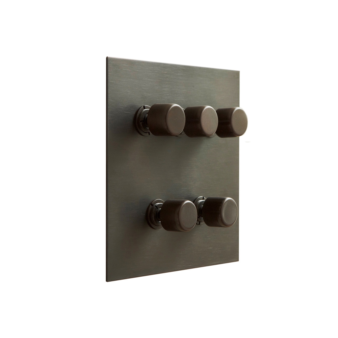 Display product Antque Bronze five gang rotary dimmer from manufacturer Forbes & Lomax