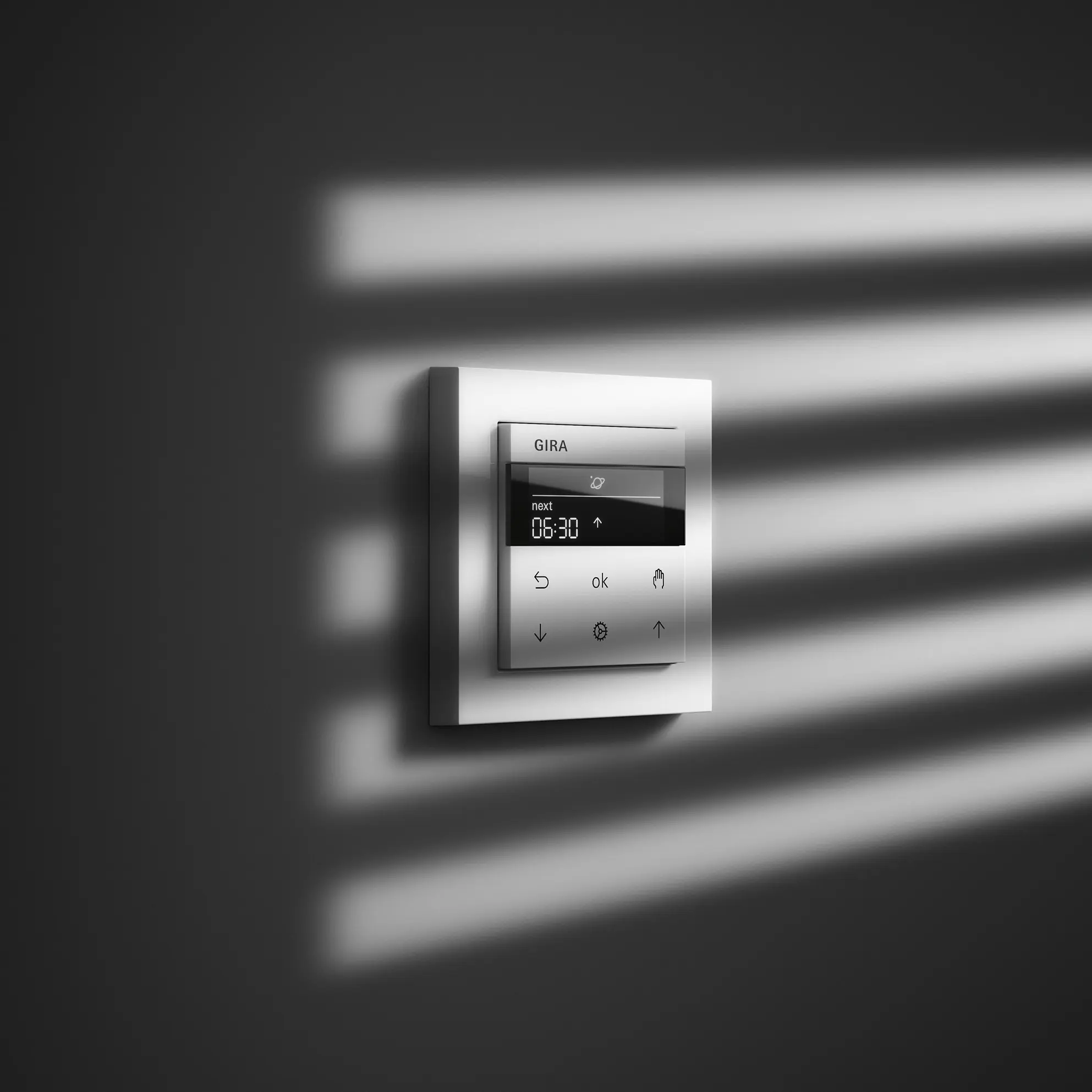 Gira - Jalousiesteuerung | System 3000 Jalousie- und Schaltuhr Display | Reinweiß glänzend (mit E2)