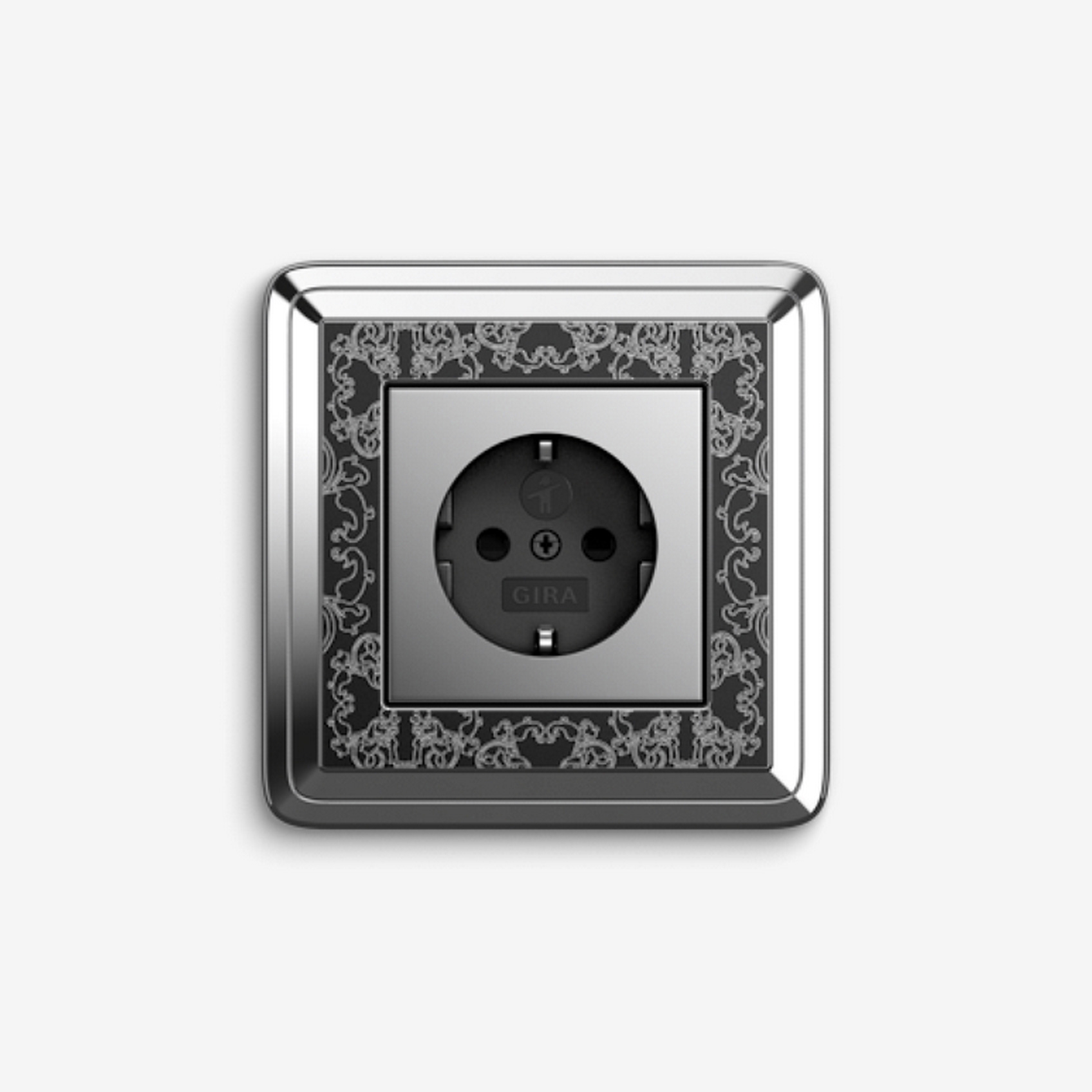 ClassiX | Socket outlet Art Chrome black
