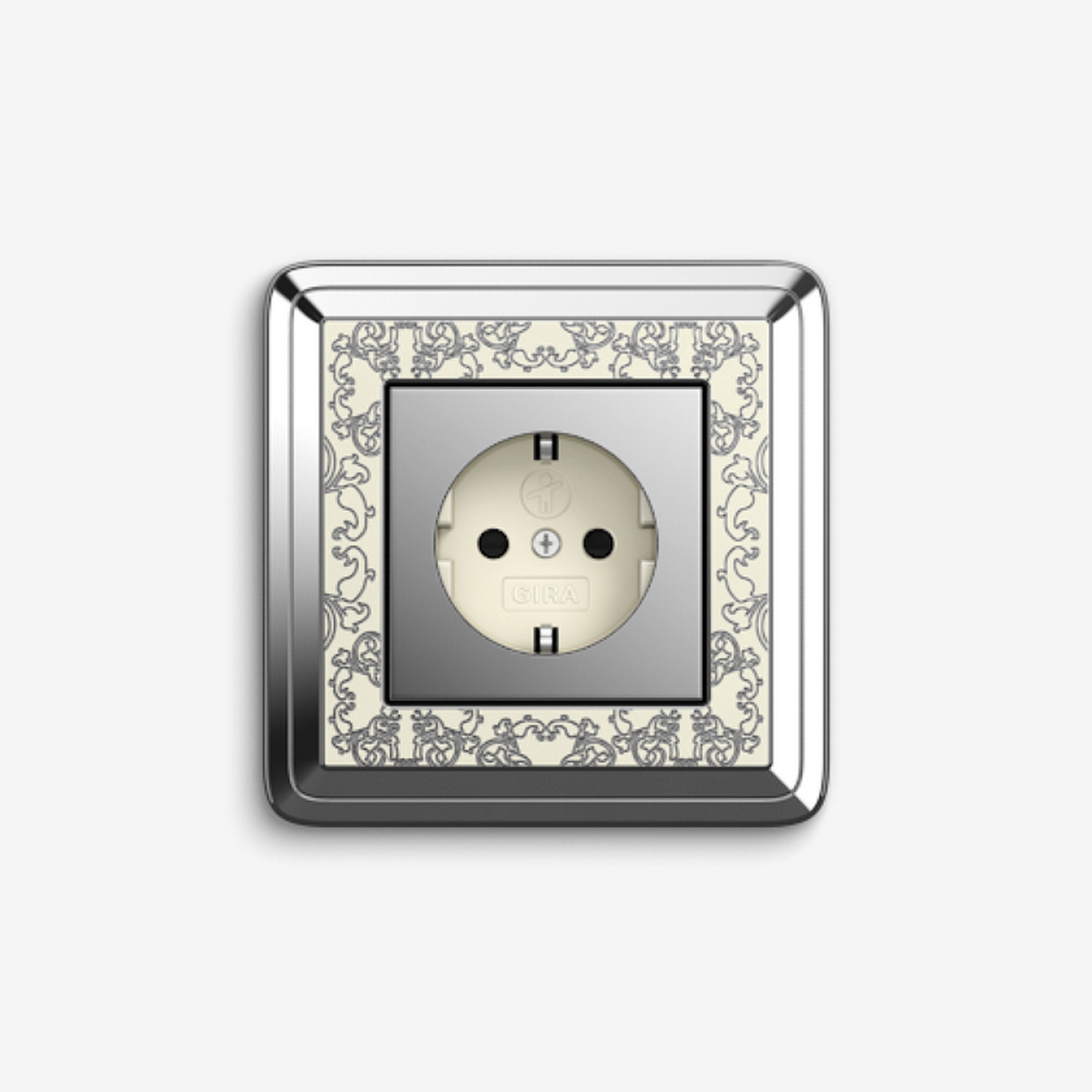 ClassiX | Socket outlet Art Chrome cream white