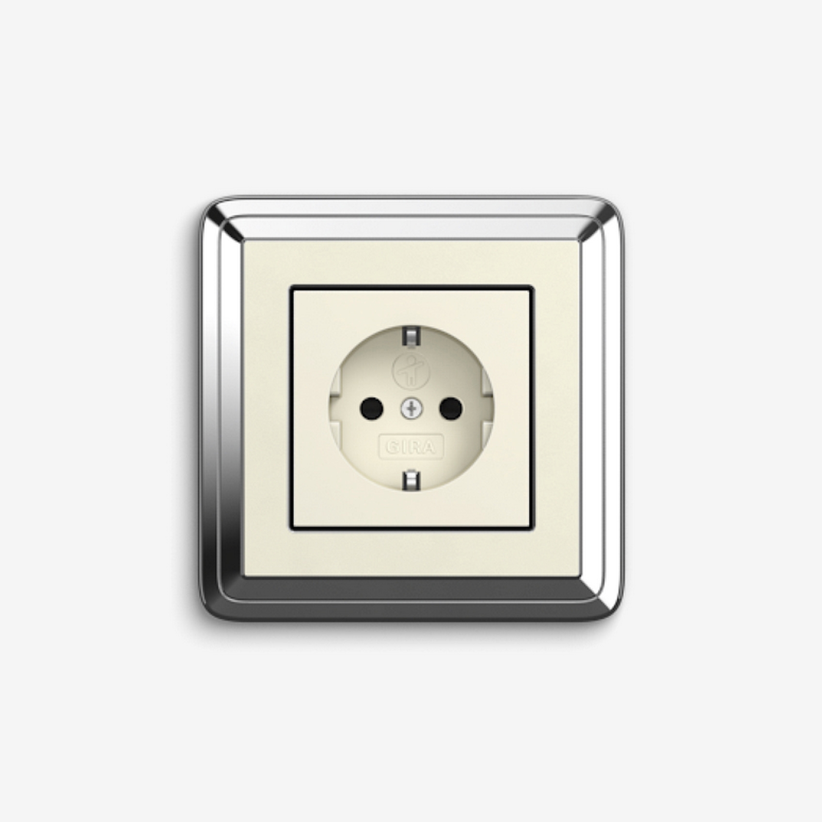 ClassiX | Socket outlet Chrome cream white
