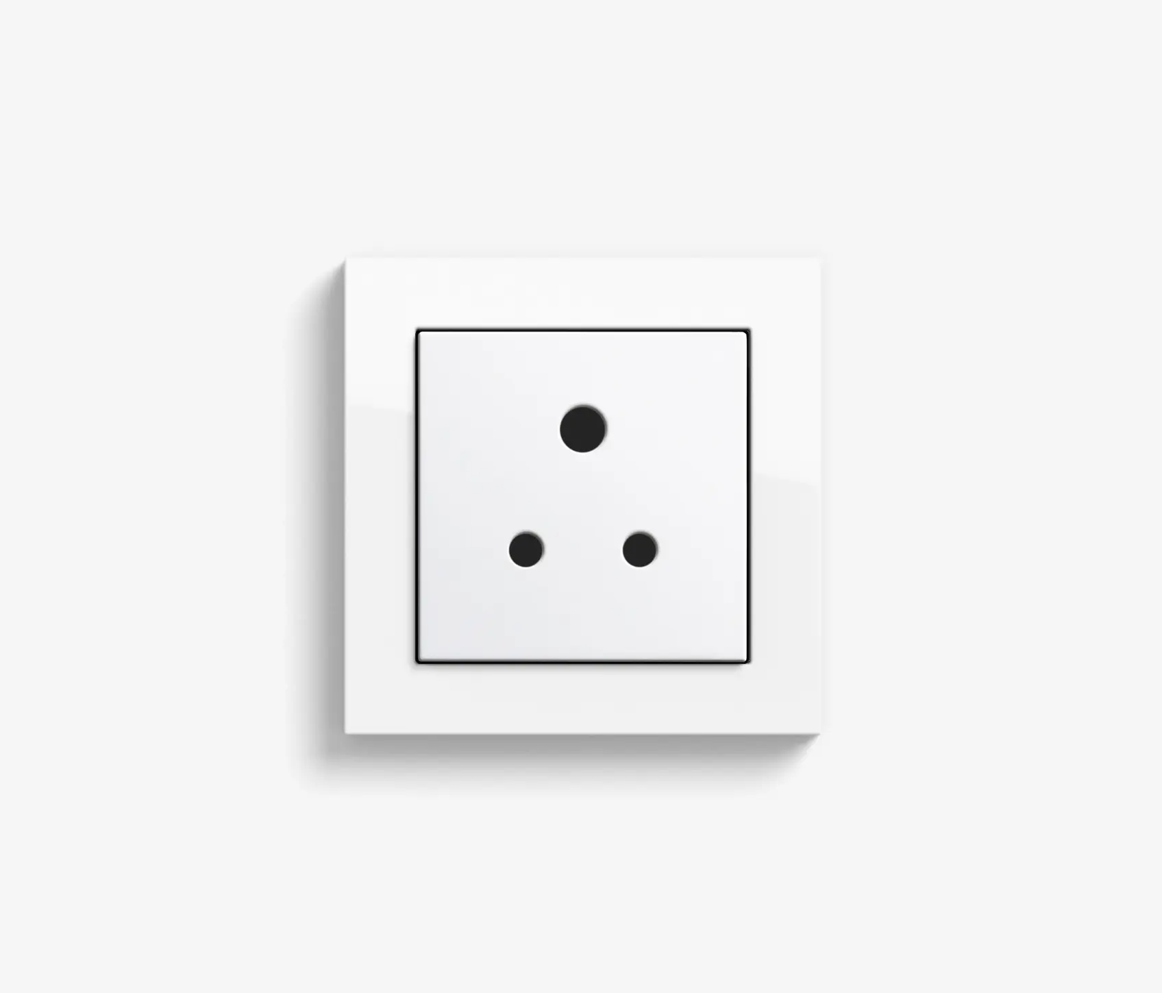 Gira - E2 British Standard | Round Pin Socket outlet Pure white glossy