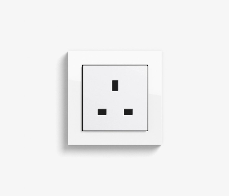 E2 BRITISH STANDARD | SOCKET OUTLET PURE WHITE GLOSSY - British sockets ...