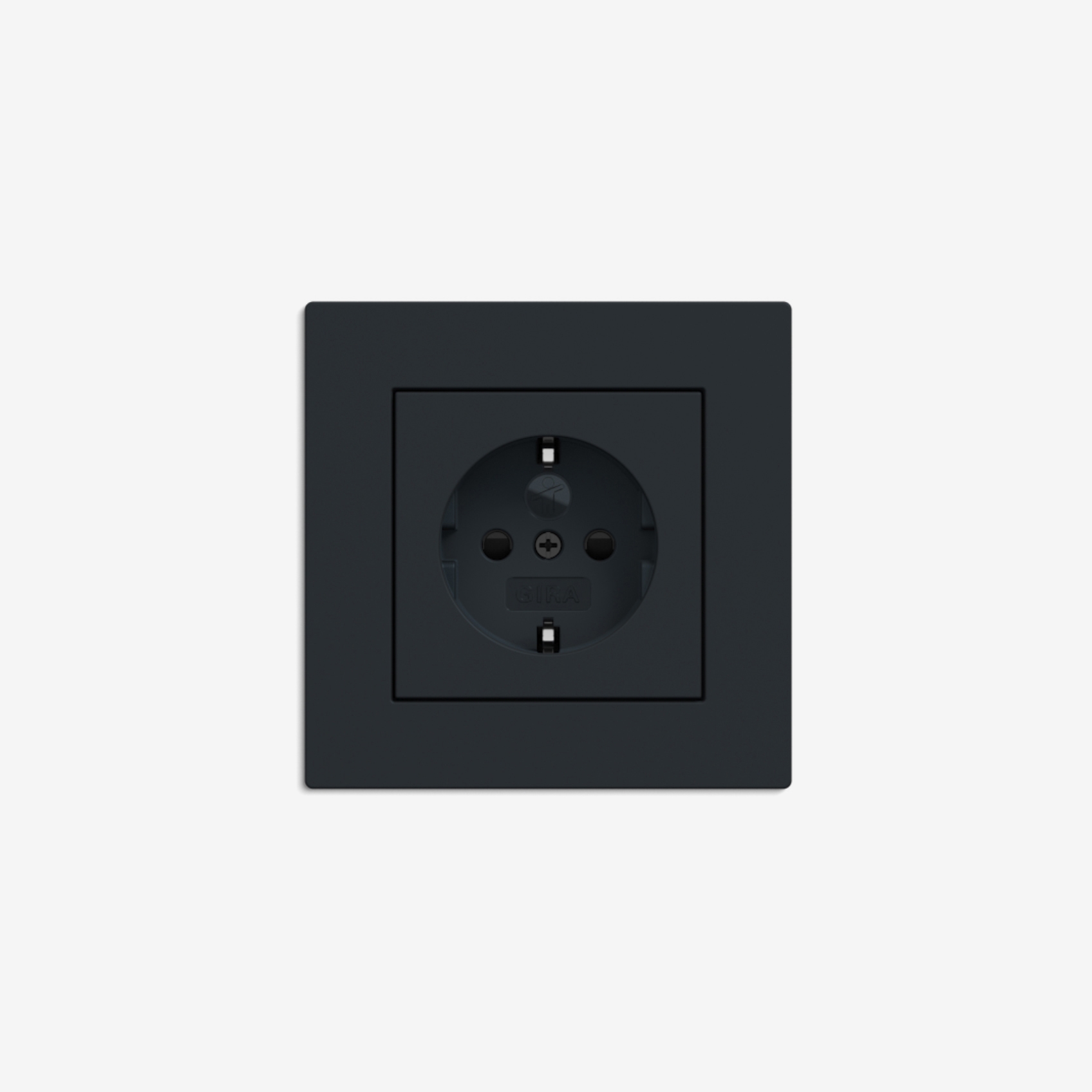 E2 Flat installation | Socket outlet Black matt