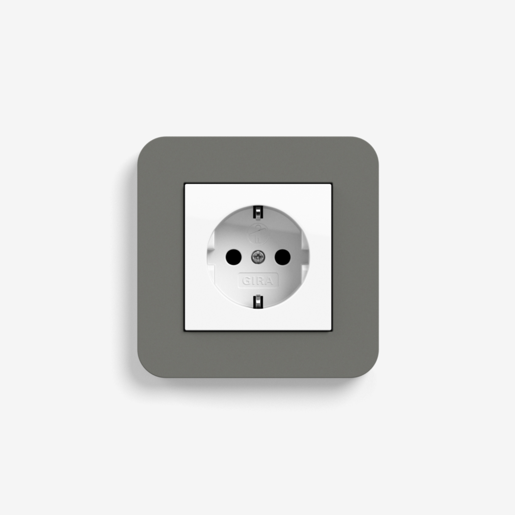 E3 | Socket outlet Dark grey with white