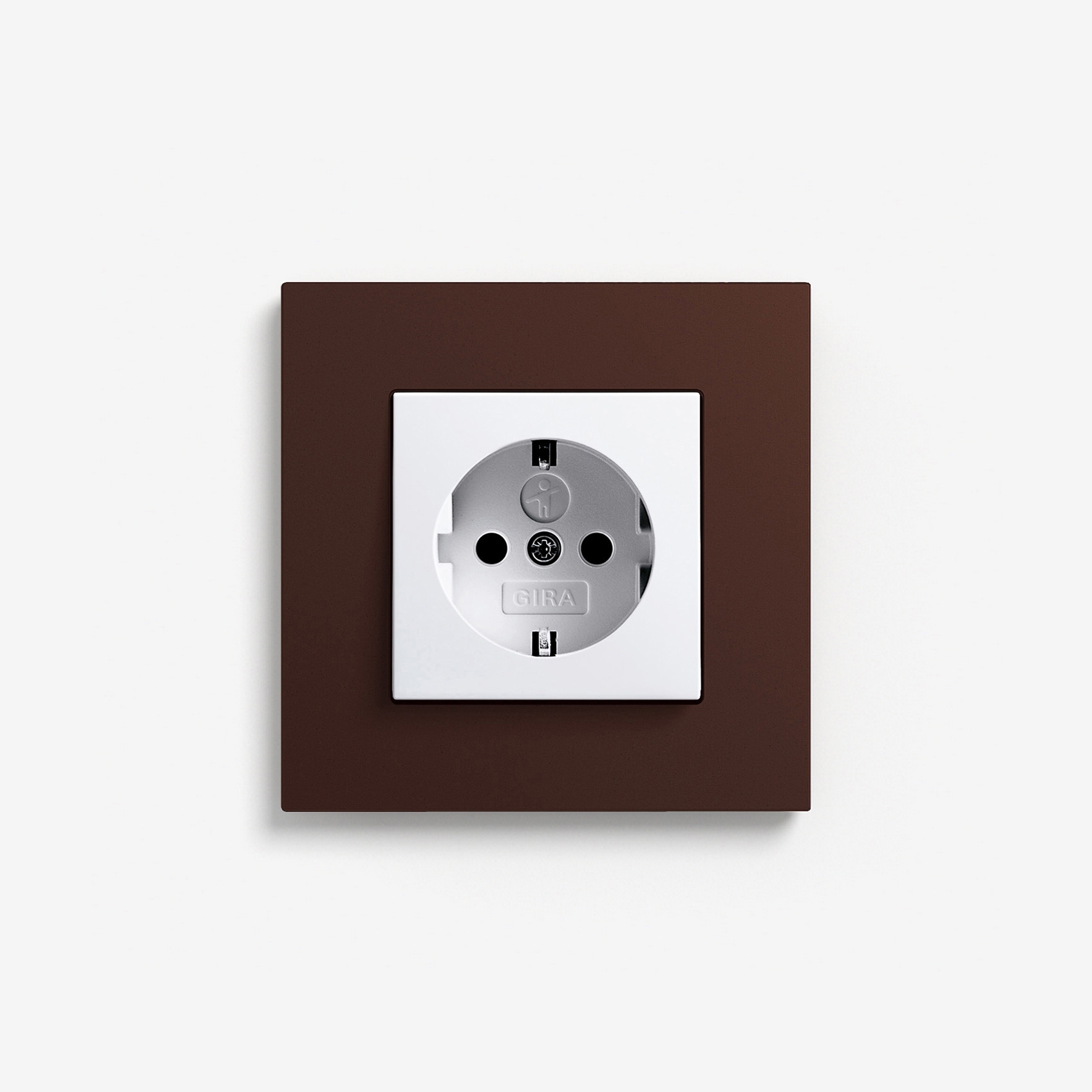 Esprit Linoleum-Plywood | Socket outlet Dark brown
