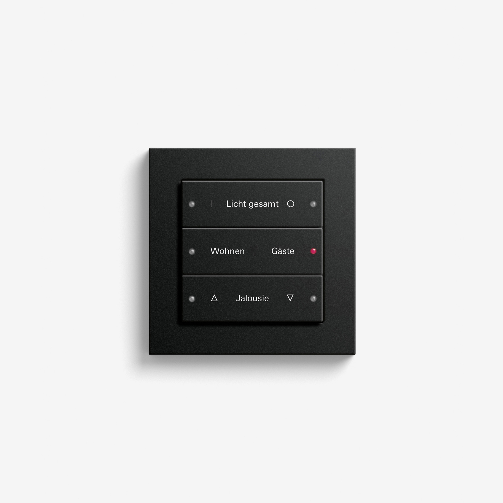 Smart Home/ Smart Building | Pushbutton Sensor 3 | Black matt