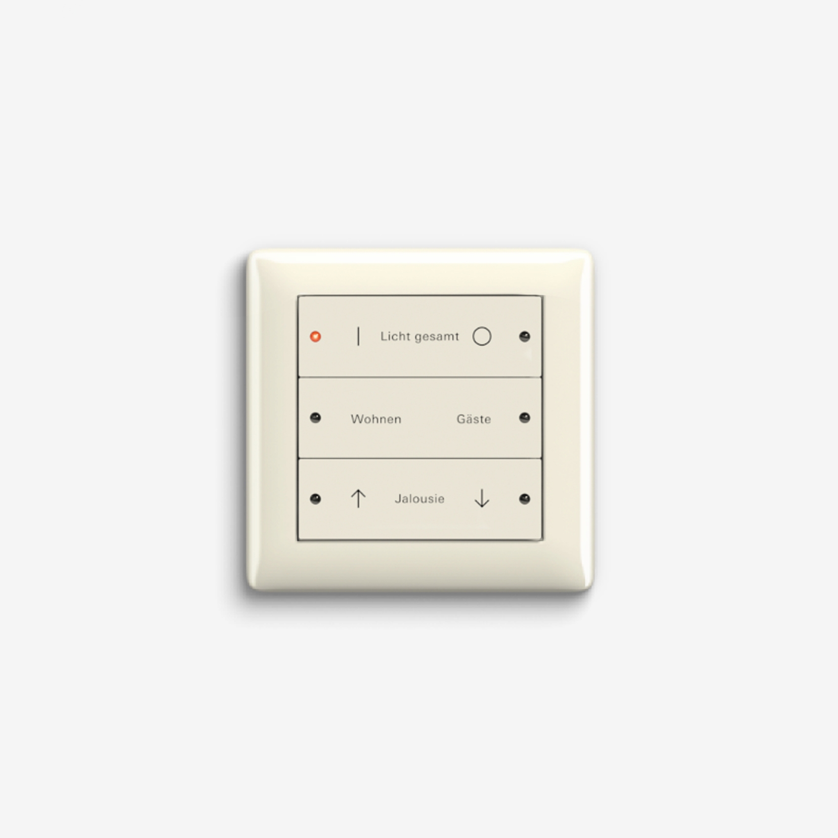 Smart Home/ Smart Building | Pushbutton Sensor 3 | Cream white glossy