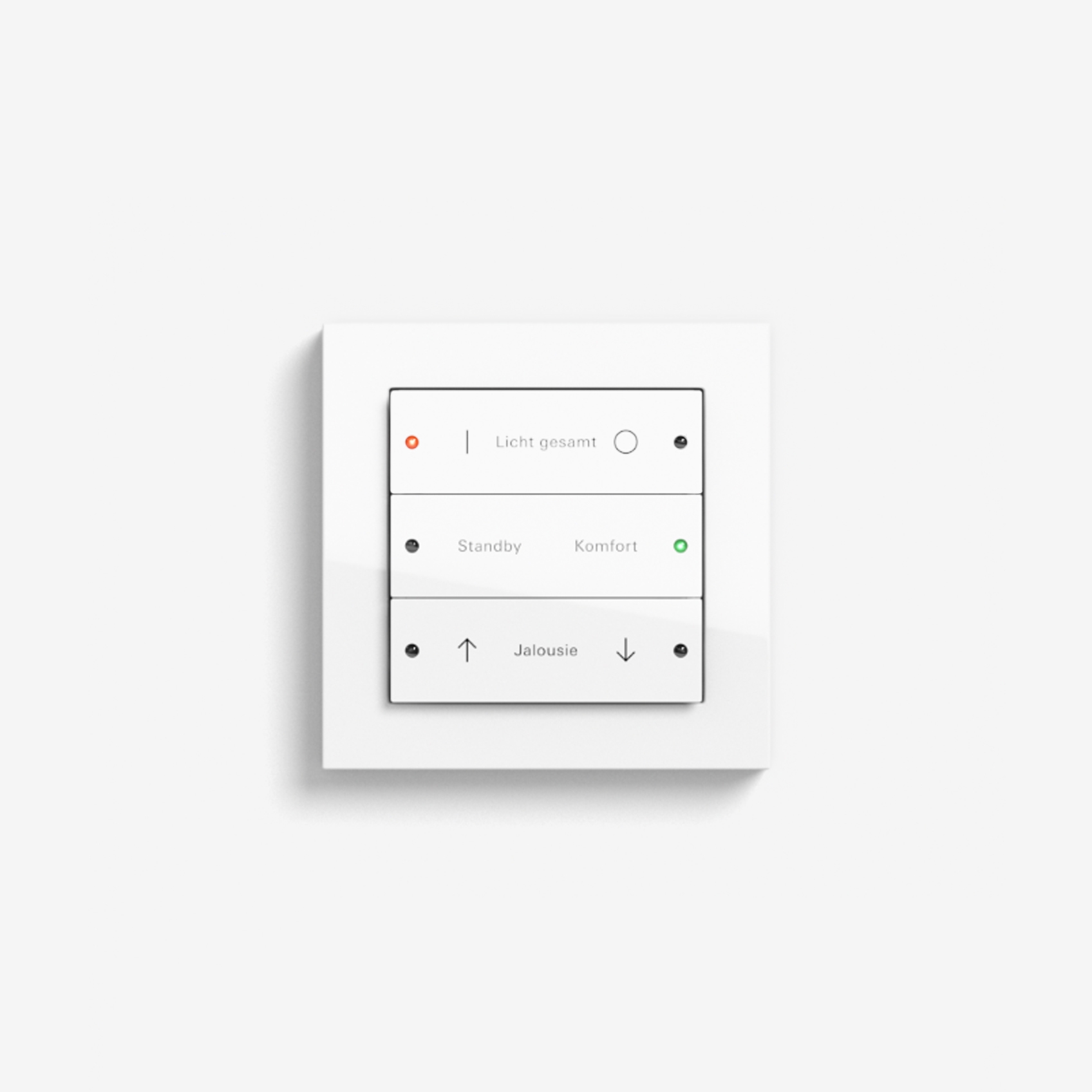 Smart Home/ Smart Building | Pushbutton Sensor 3 | Pure white glossy